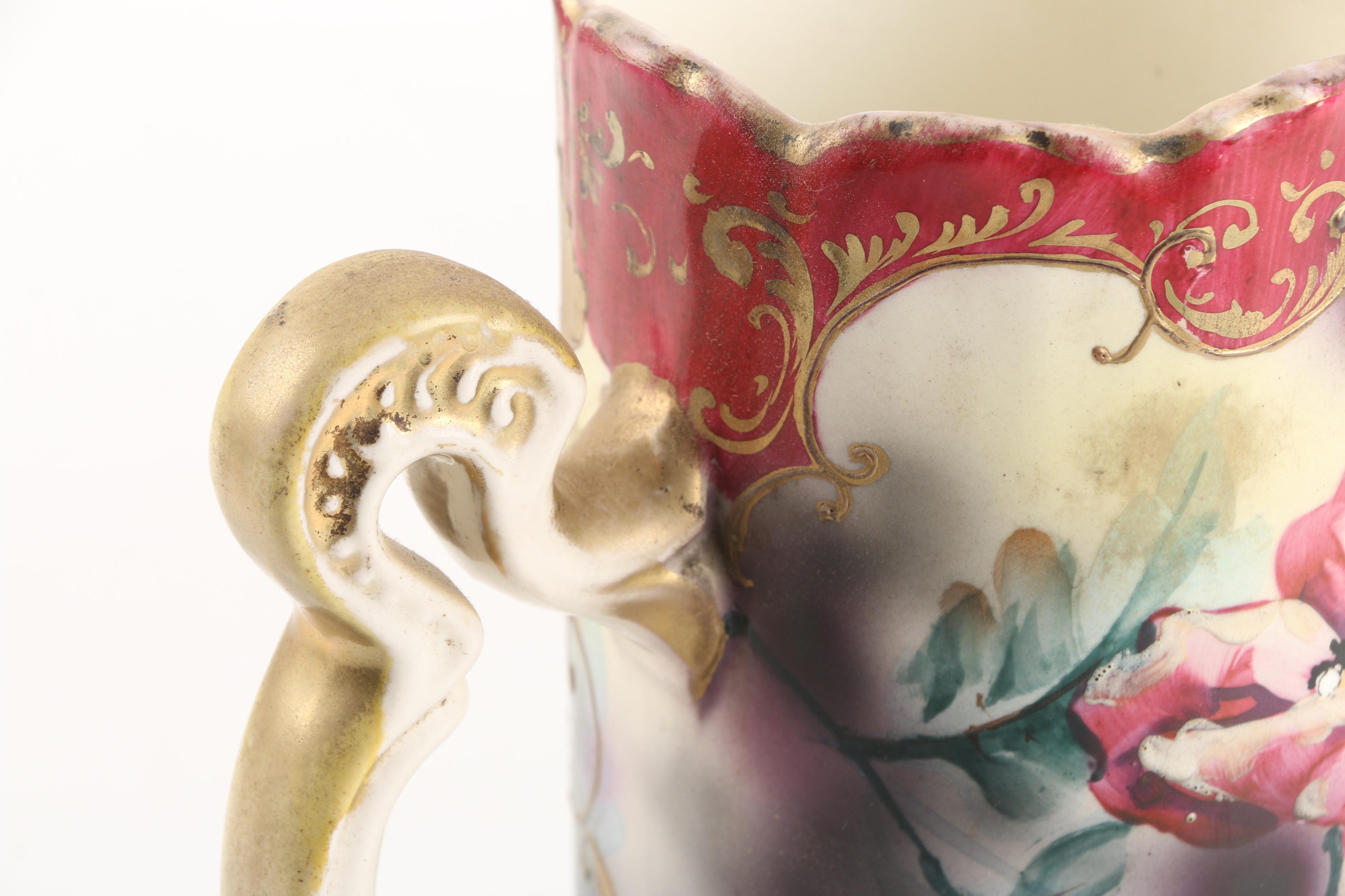 Vintage Royal Nishiki Nippon Hand-Painted Porcelain Pitcher