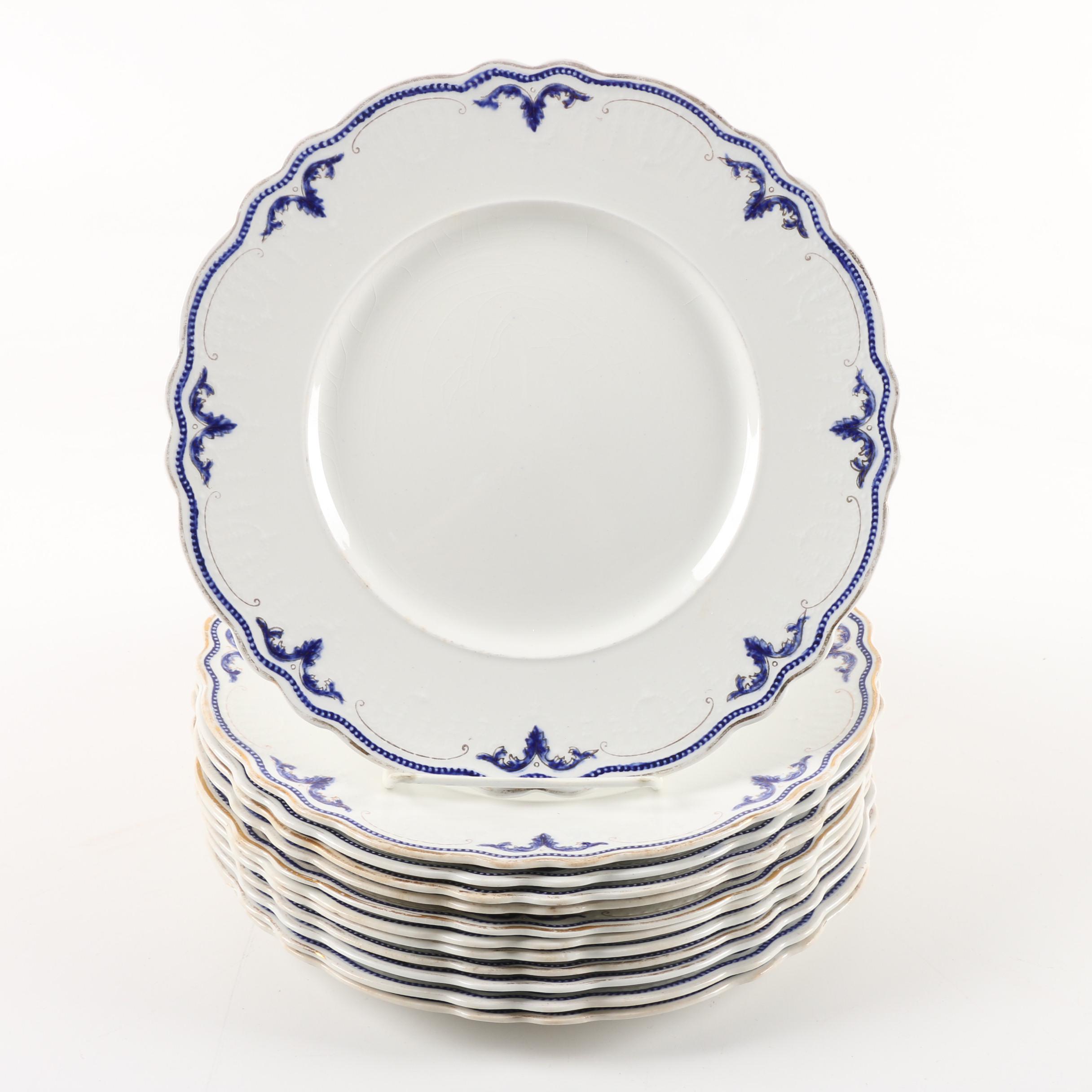 W. H. Grindley & Co. "The Athens" Ironstone Dinner Plates, c. 1914-1925