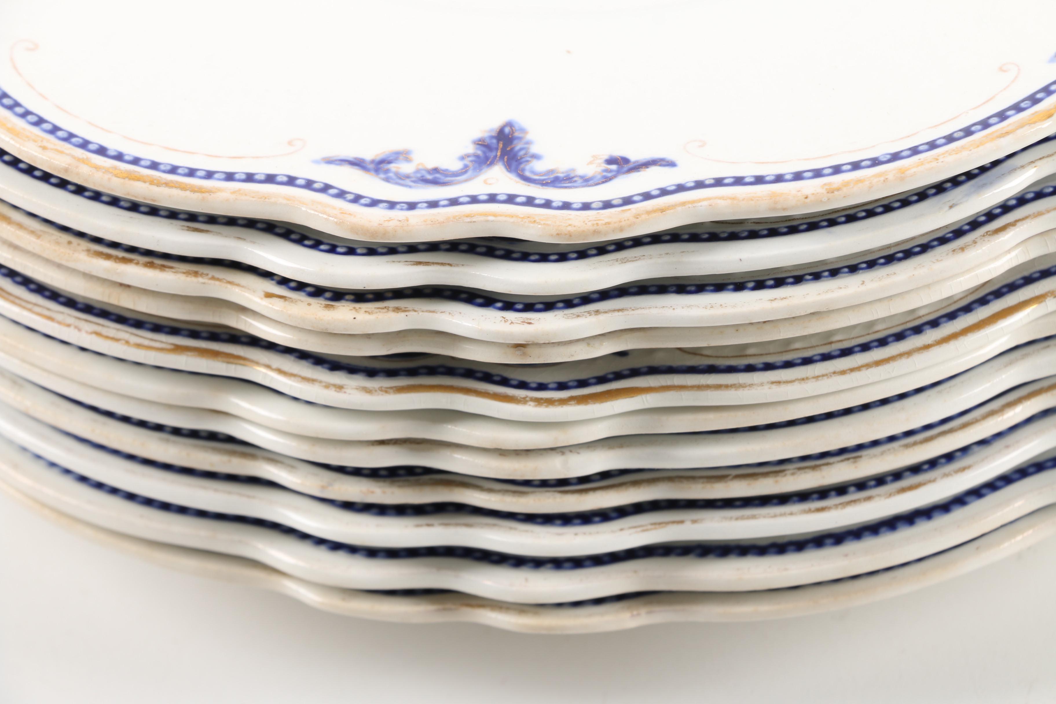 W. H. Grindley & Co. "The Athens" Ironstone Dinner Plates, c. 1914-1925