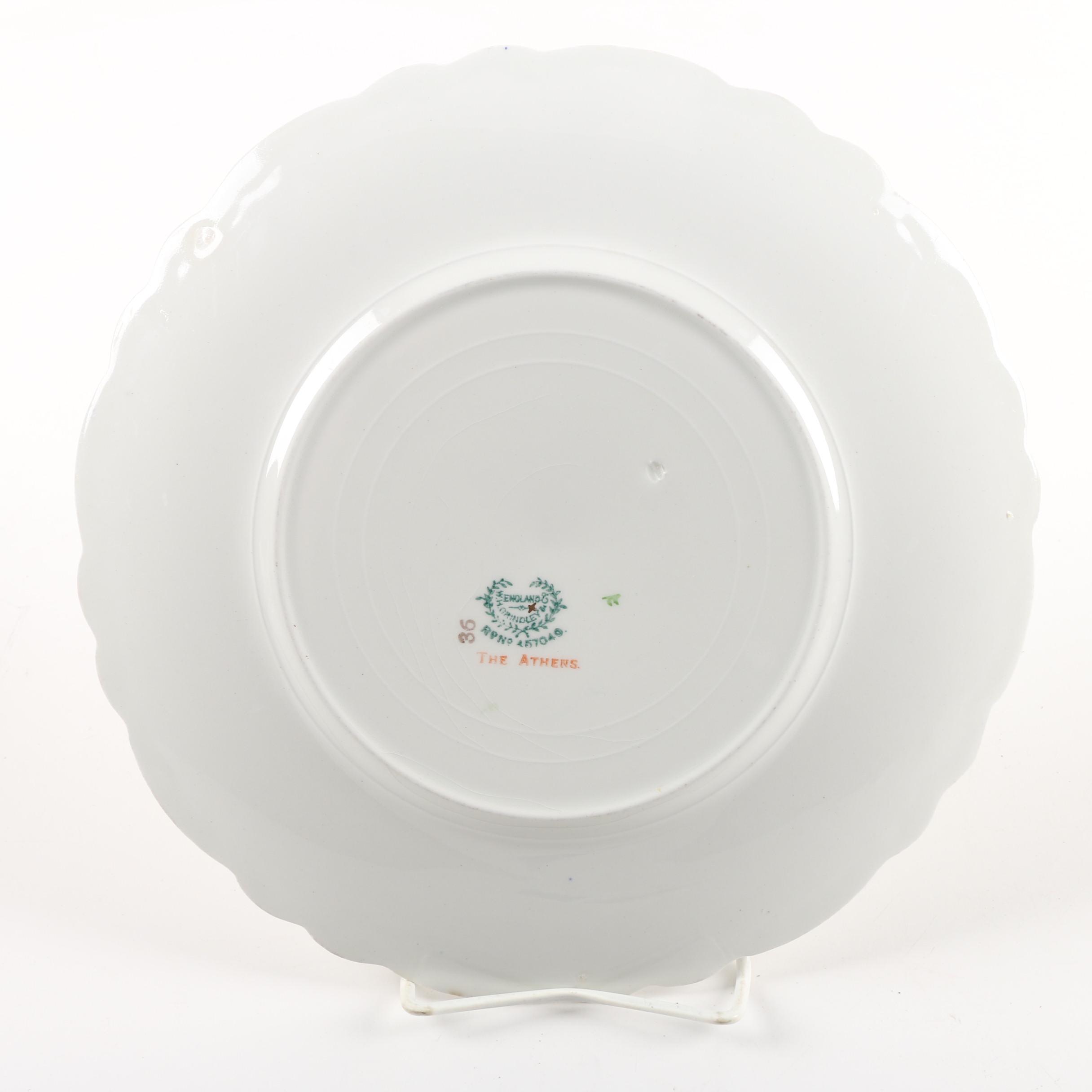 W. H. Grindley & Co. "The Athens" Ironstone Dinner Plates, c. 1914-1925