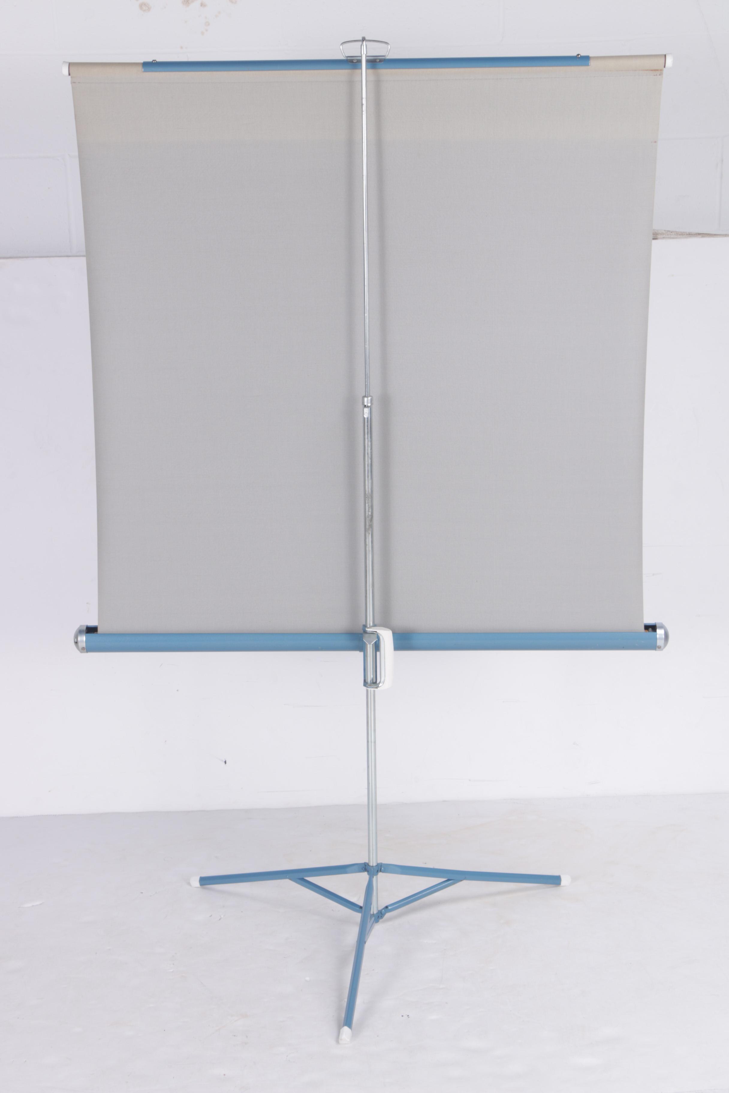 Vintage Da-Lite "Silver Flyer" Portable Projection Screen and Tripod Stand