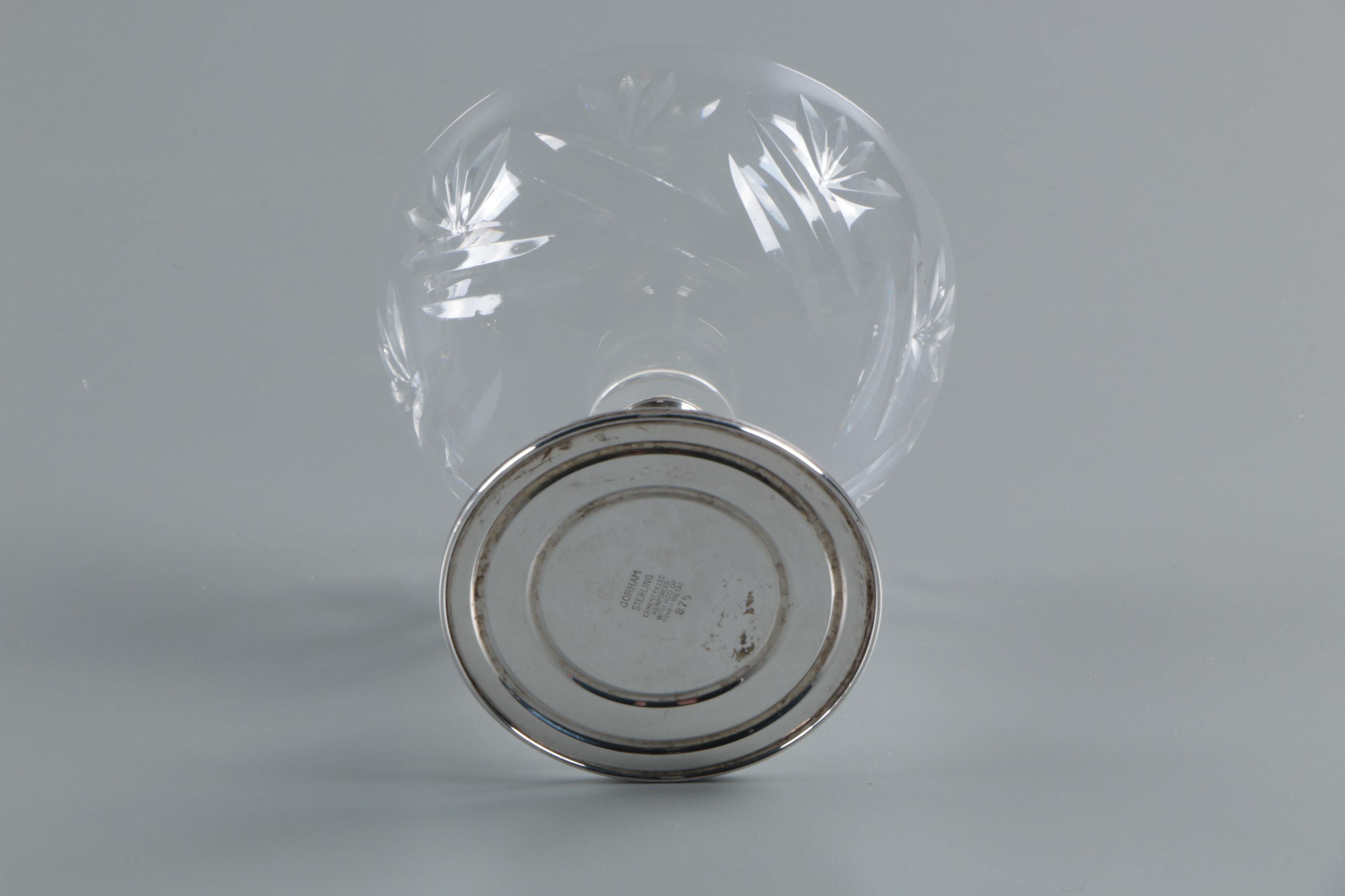 Gorham Crystal and Weighted Sterling Silver Champagne Coupes