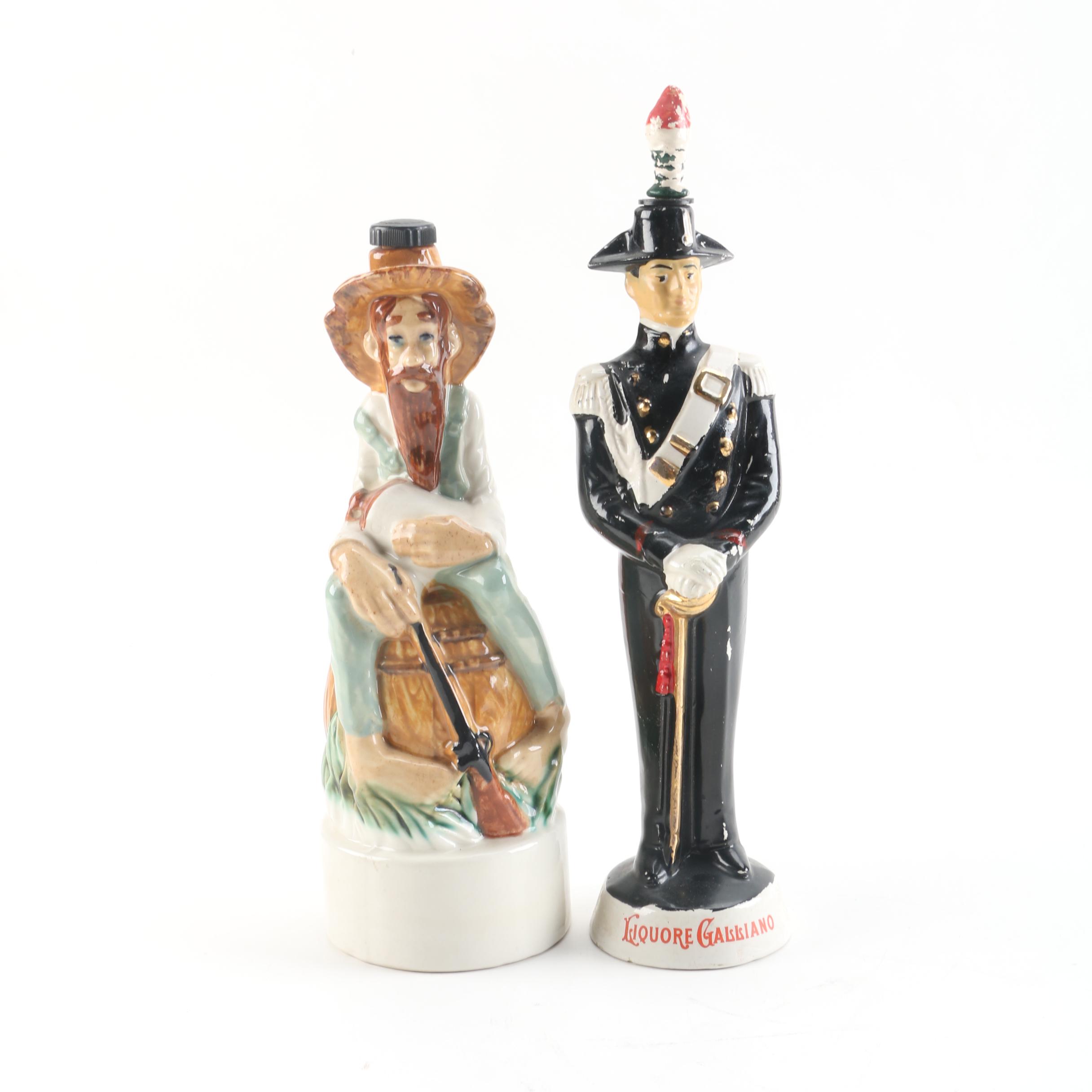 Figural Ceramic Liqueur Decanter Bottles Including Coronetti