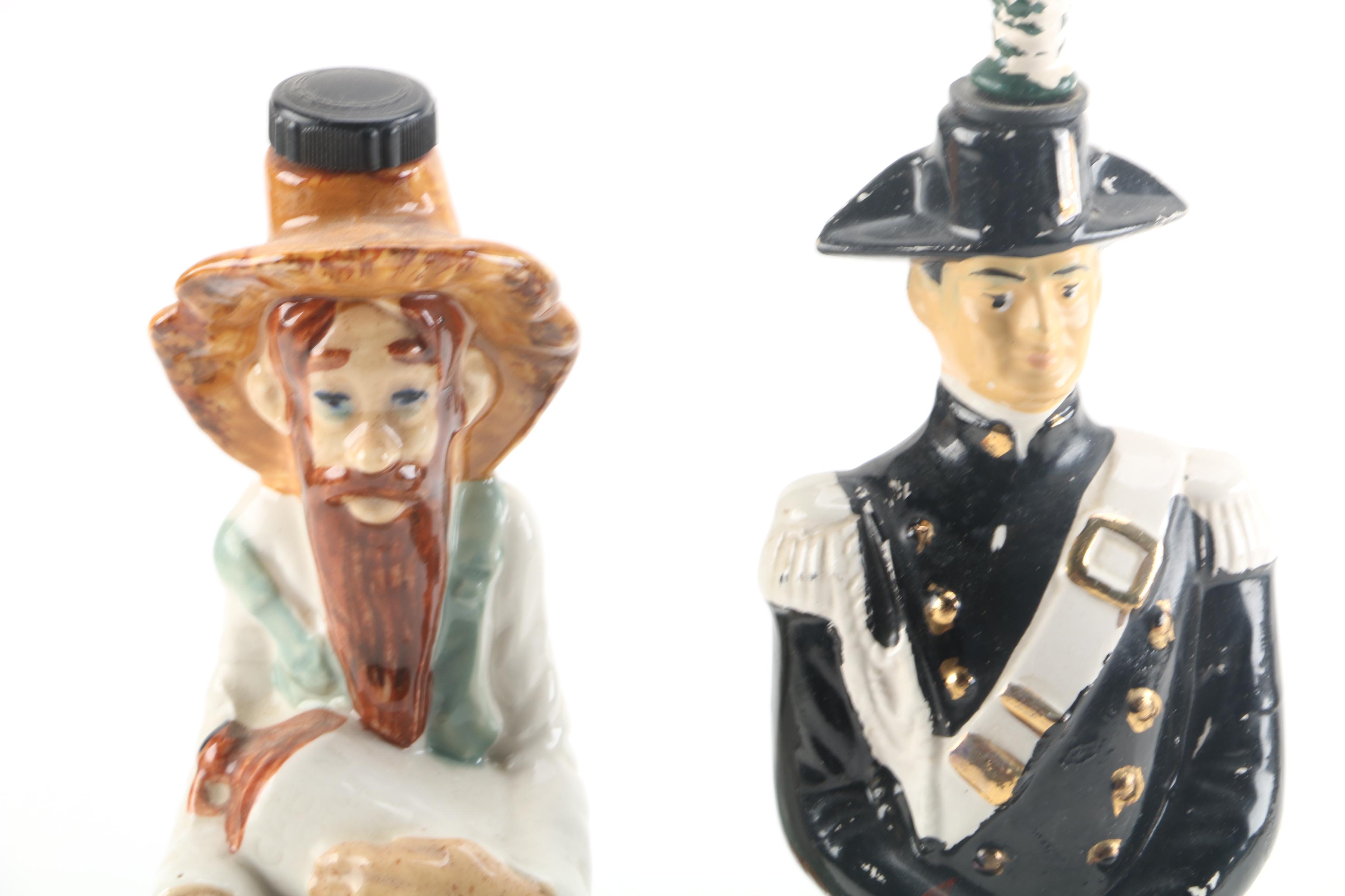 Figural Ceramic Liqueur Decanter Bottles Including Coronetti