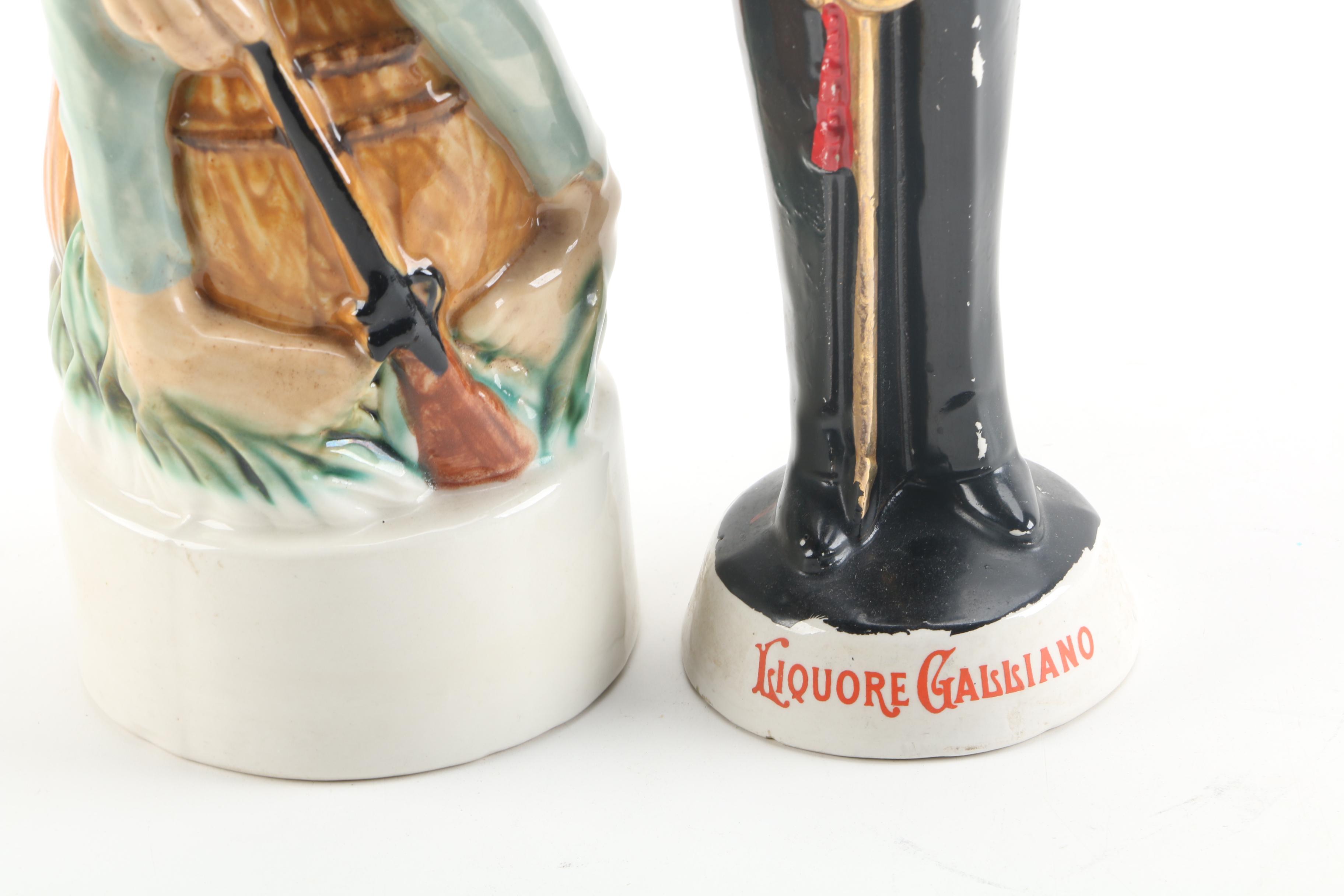 Figural Ceramic Liqueur Decanter Bottles Including Coronetti