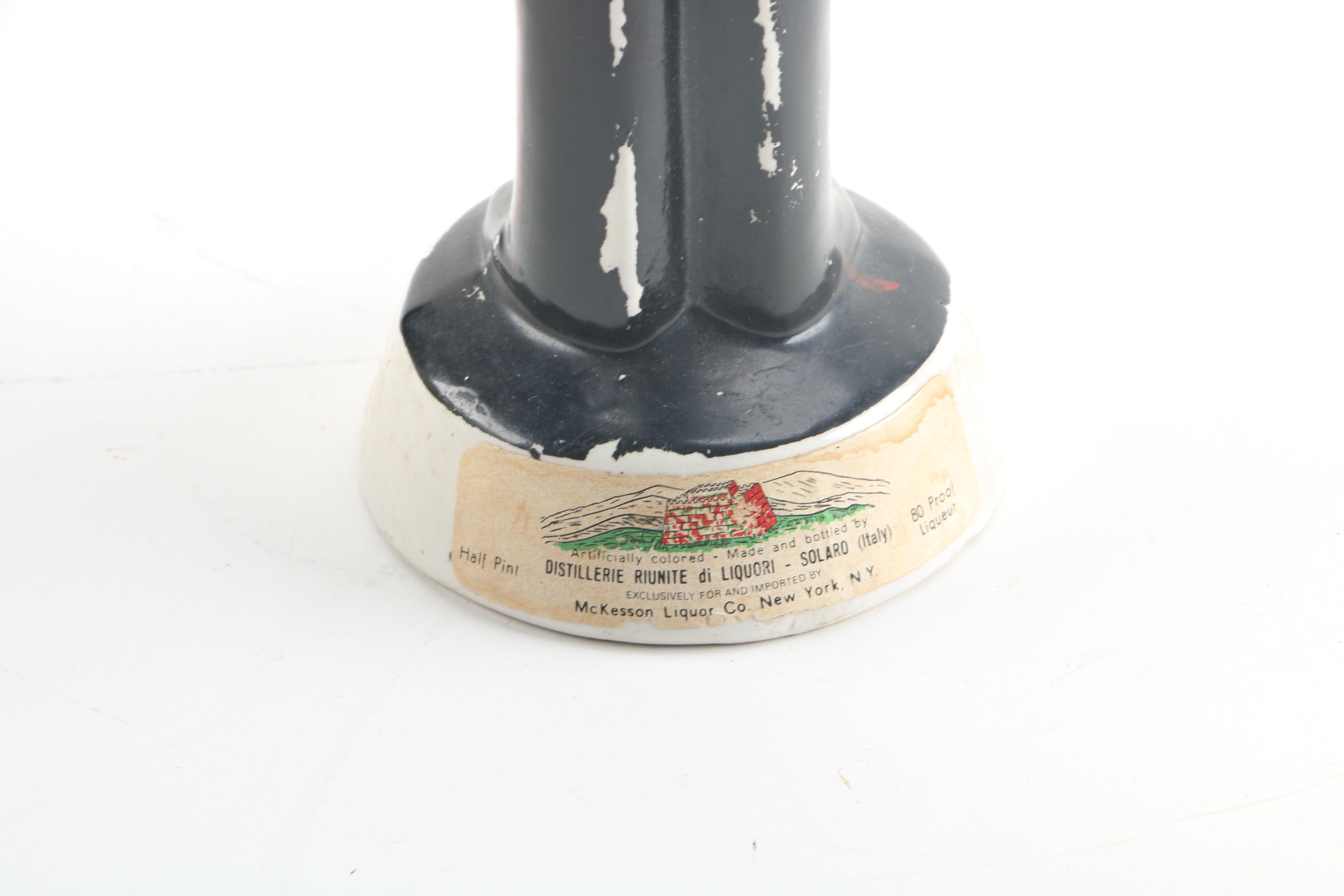 Figural Ceramic Liqueur Decanter Bottles Including Coronetti