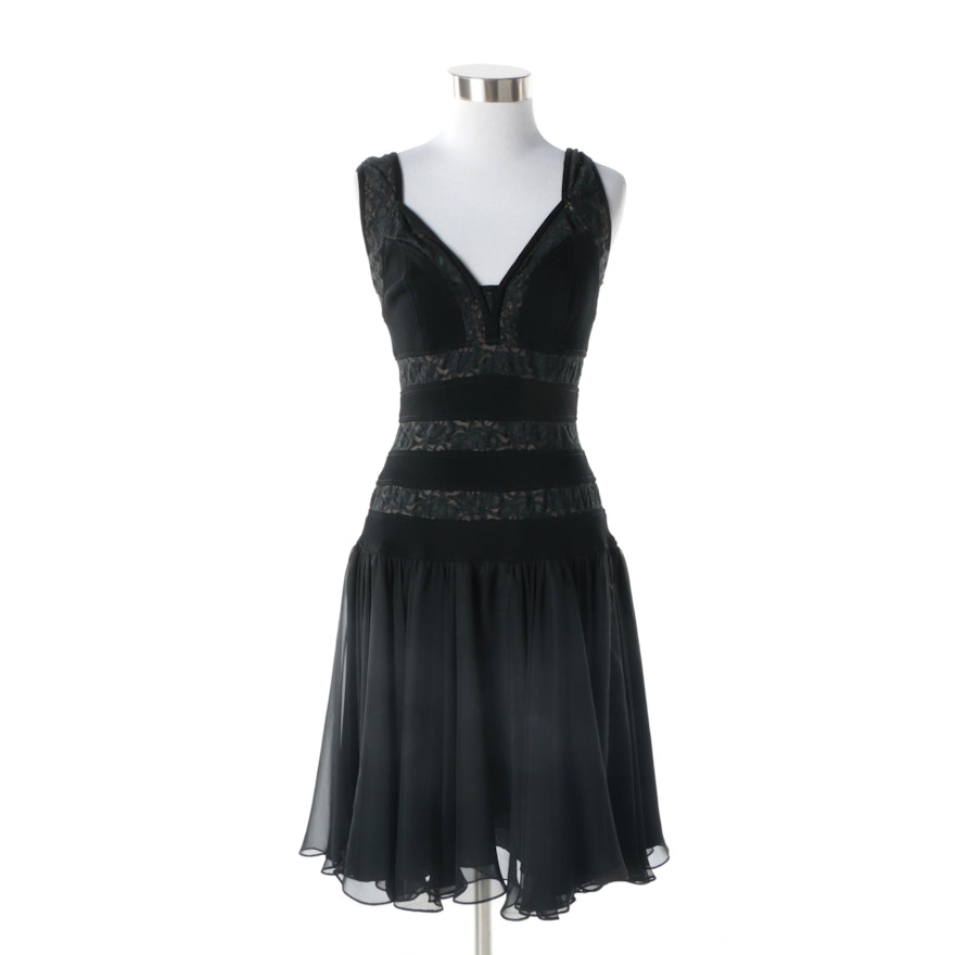 1980s Designer Boutique Tootsies Black Sleeveless Cocktail Dress
