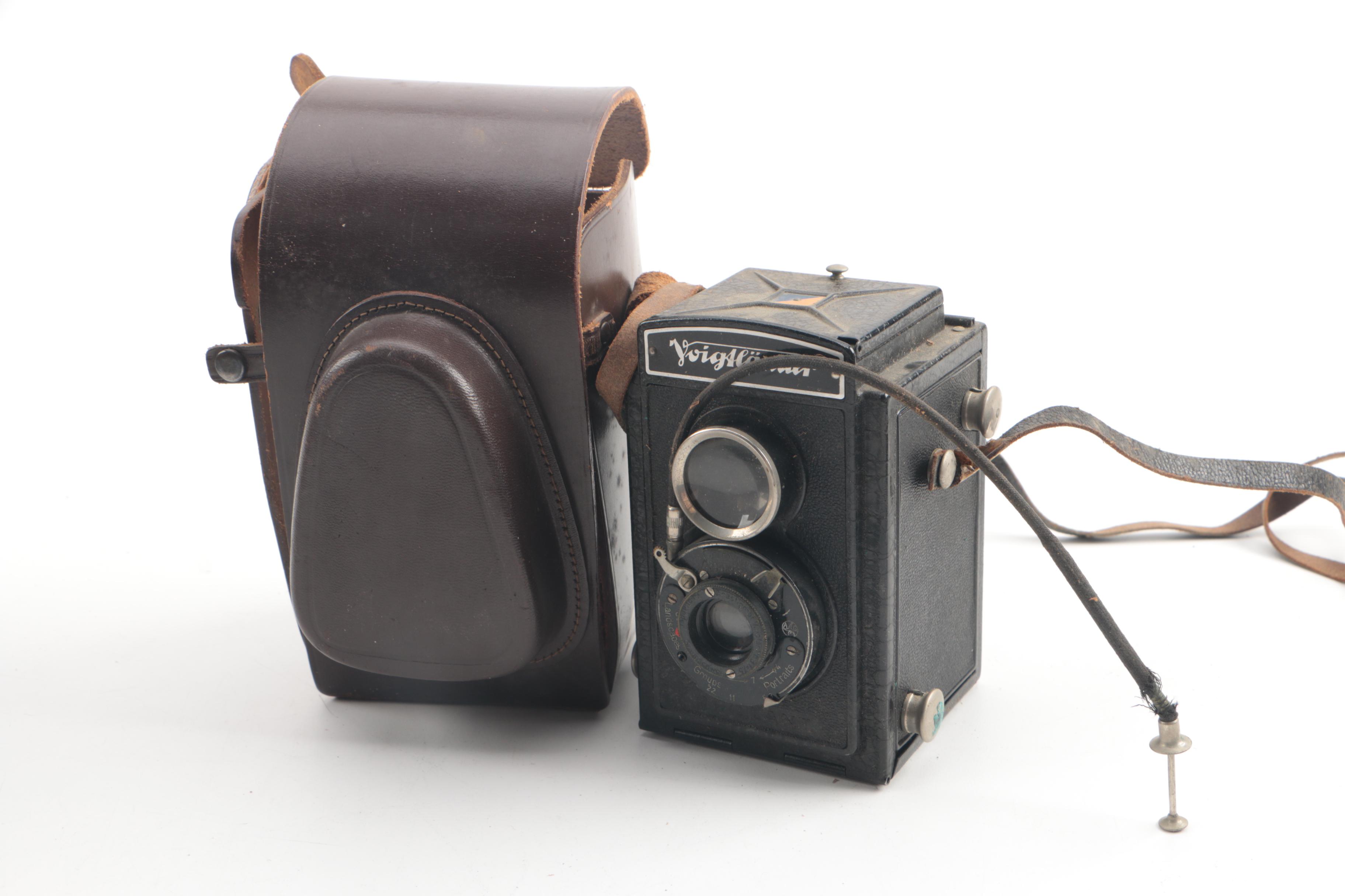 Polaroid Model 95 Land Camera with Other Vintage Cameras and Accessories