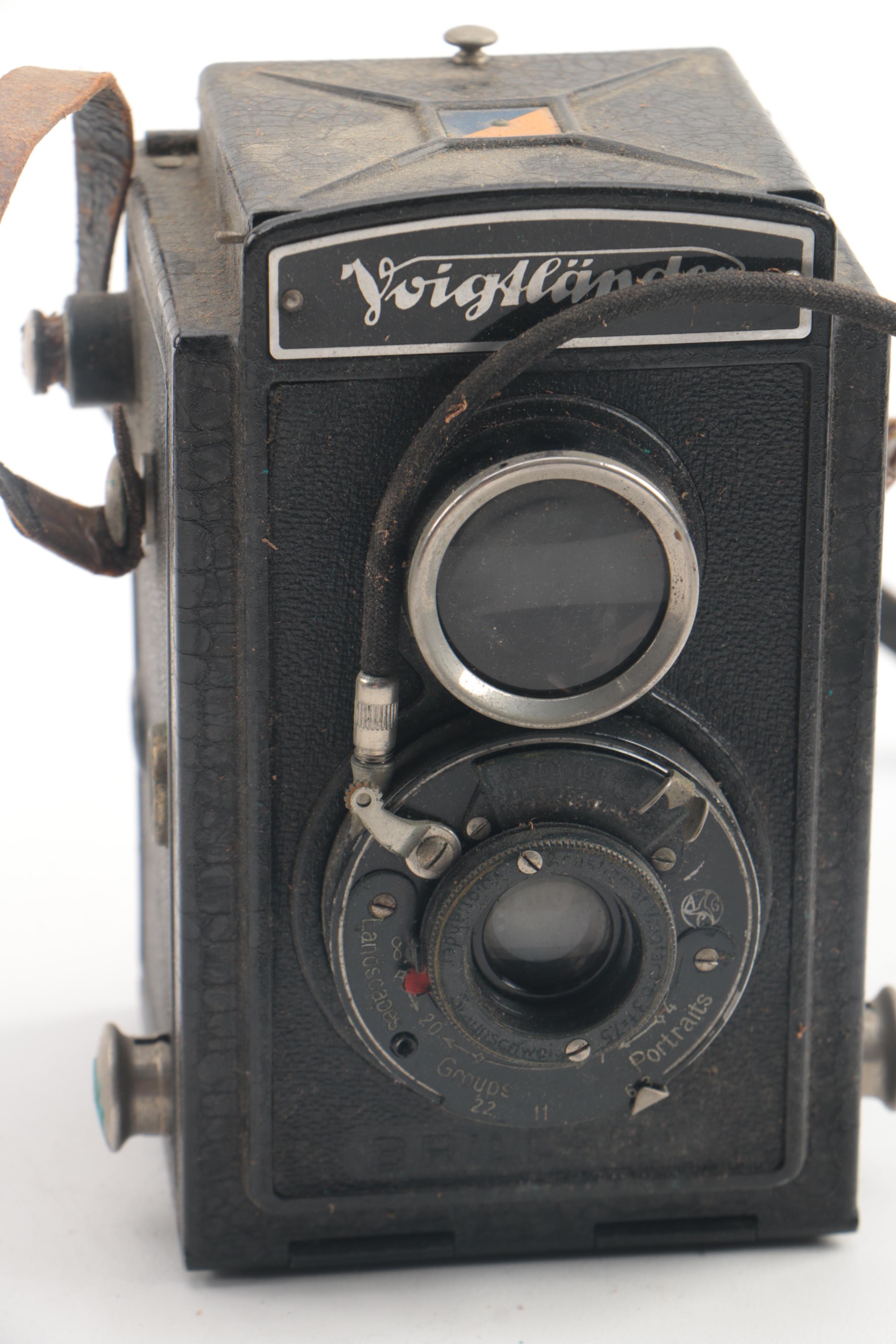 Polaroid Model 95 Land Camera with Other Vintage Cameras and Accessories