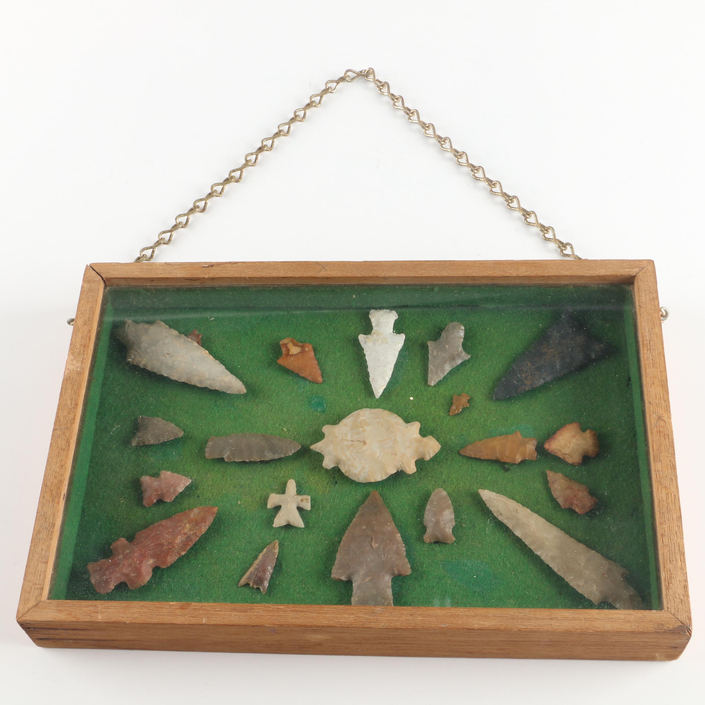 Knapped Bifacial Points and Display Case