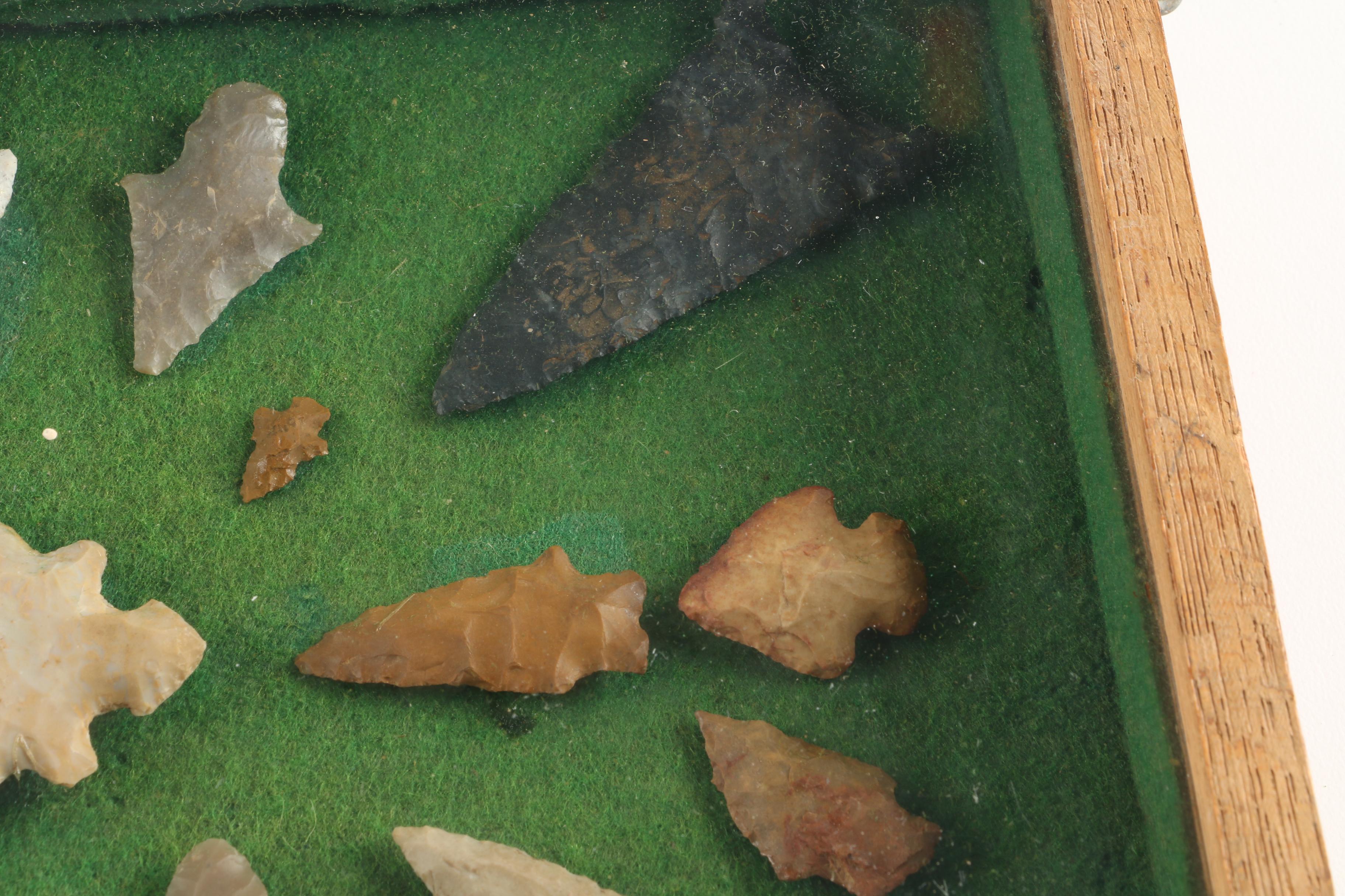 Knapped Bifacial Points and Display Case