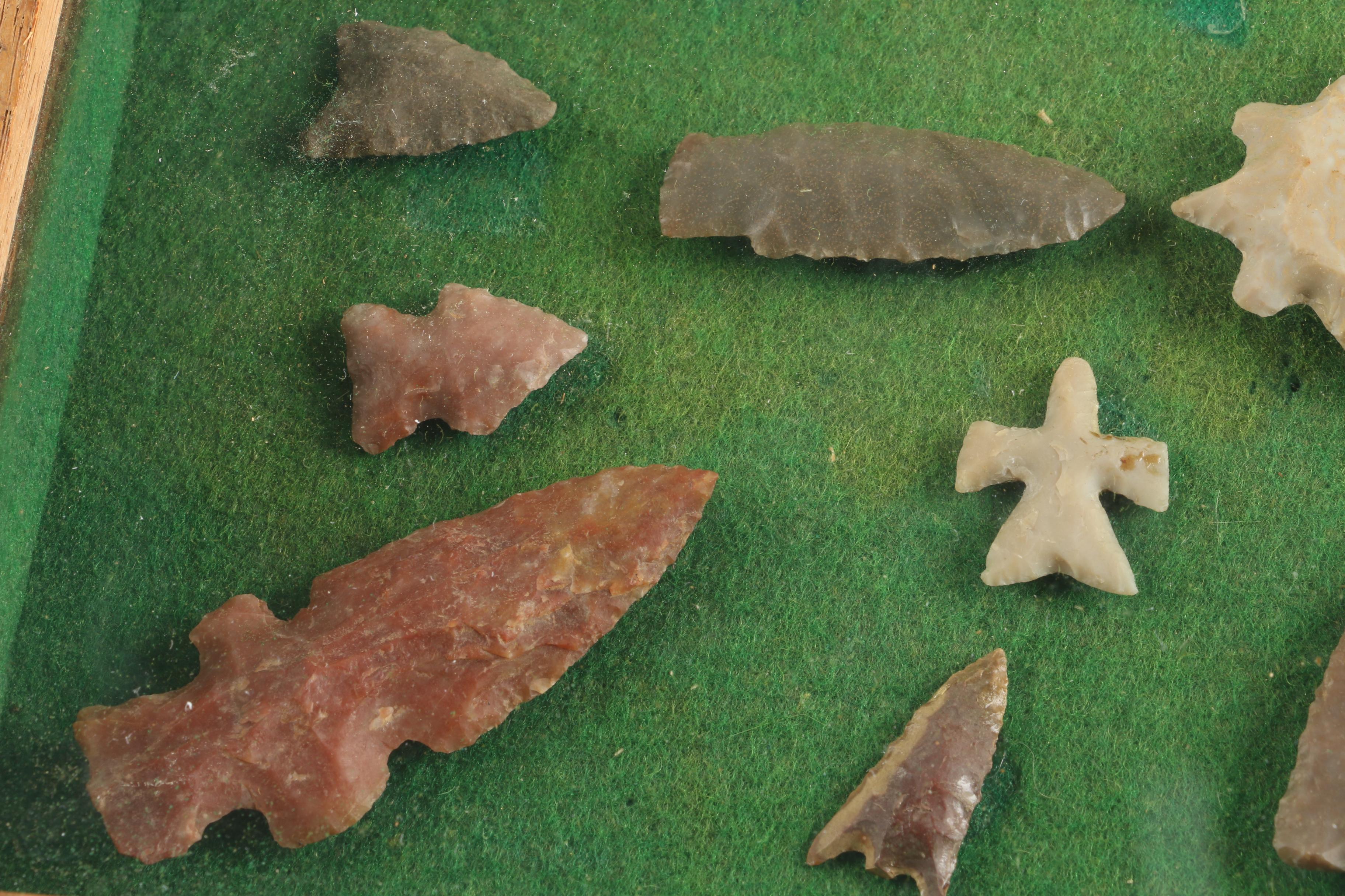 Knapped Bifacial Points and Display Case