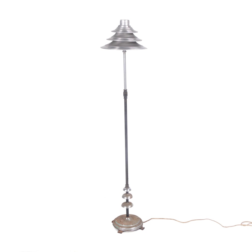 Vintage Aluminum Shade Floor Lamp