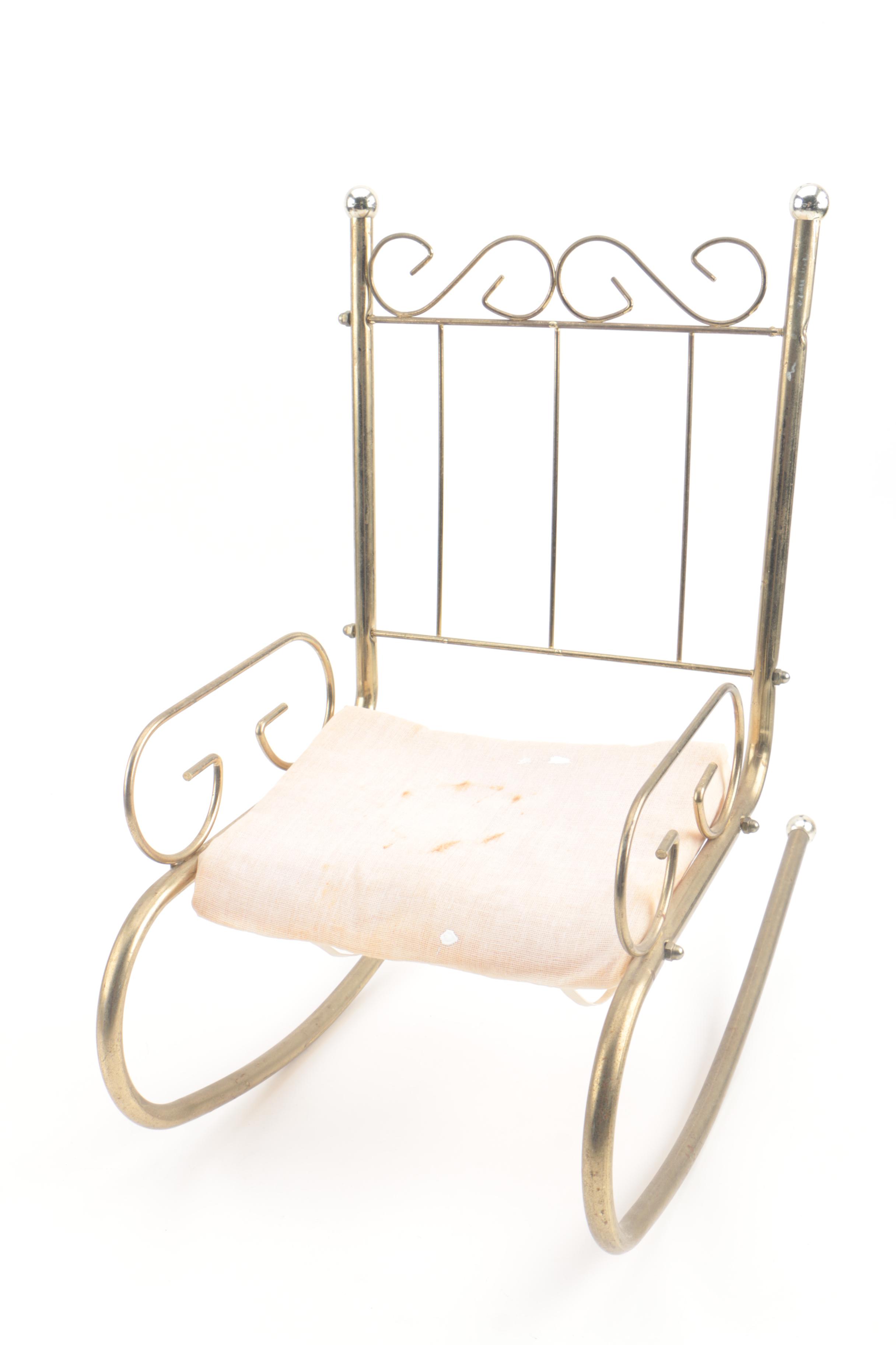 Doll Rocking Chair with Cloth Dolls