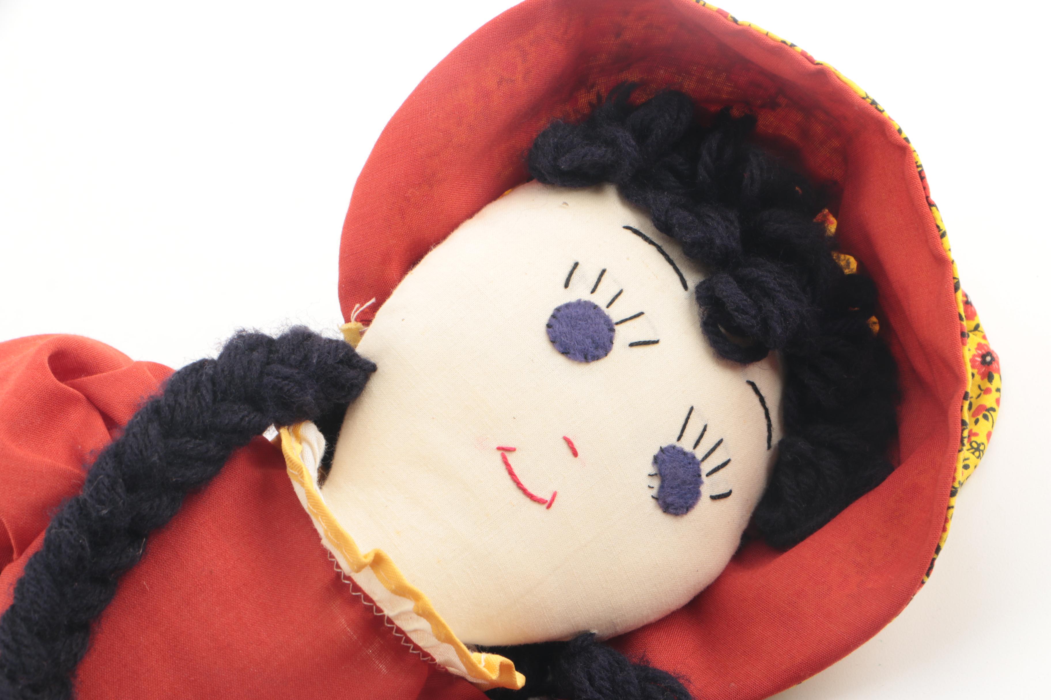 Doll Rocking Chair with Cloth Dolls