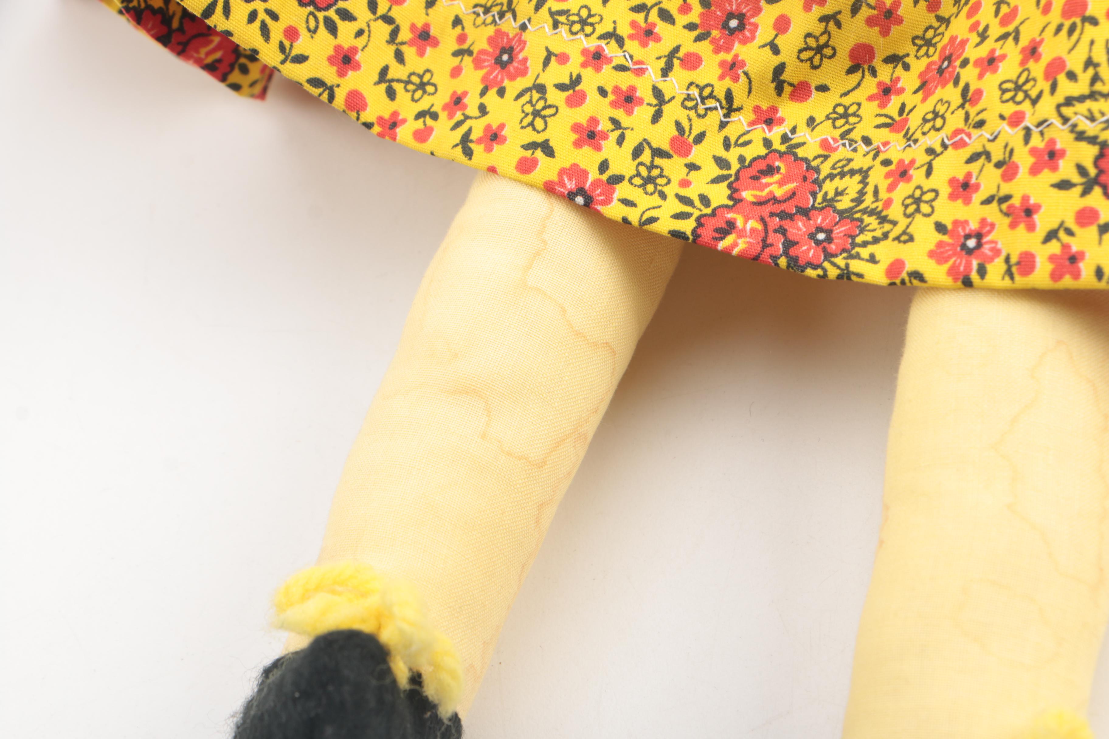 Doll Rocking Chair with Cloth Dolls