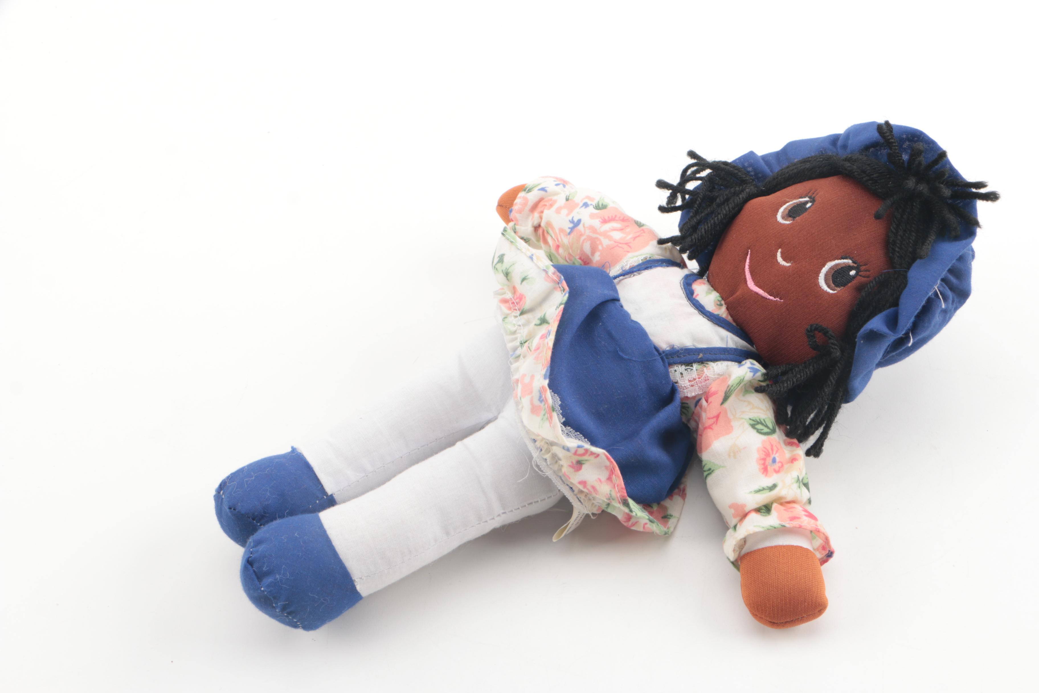 Doll Rocking Chair with Cloth Dolls