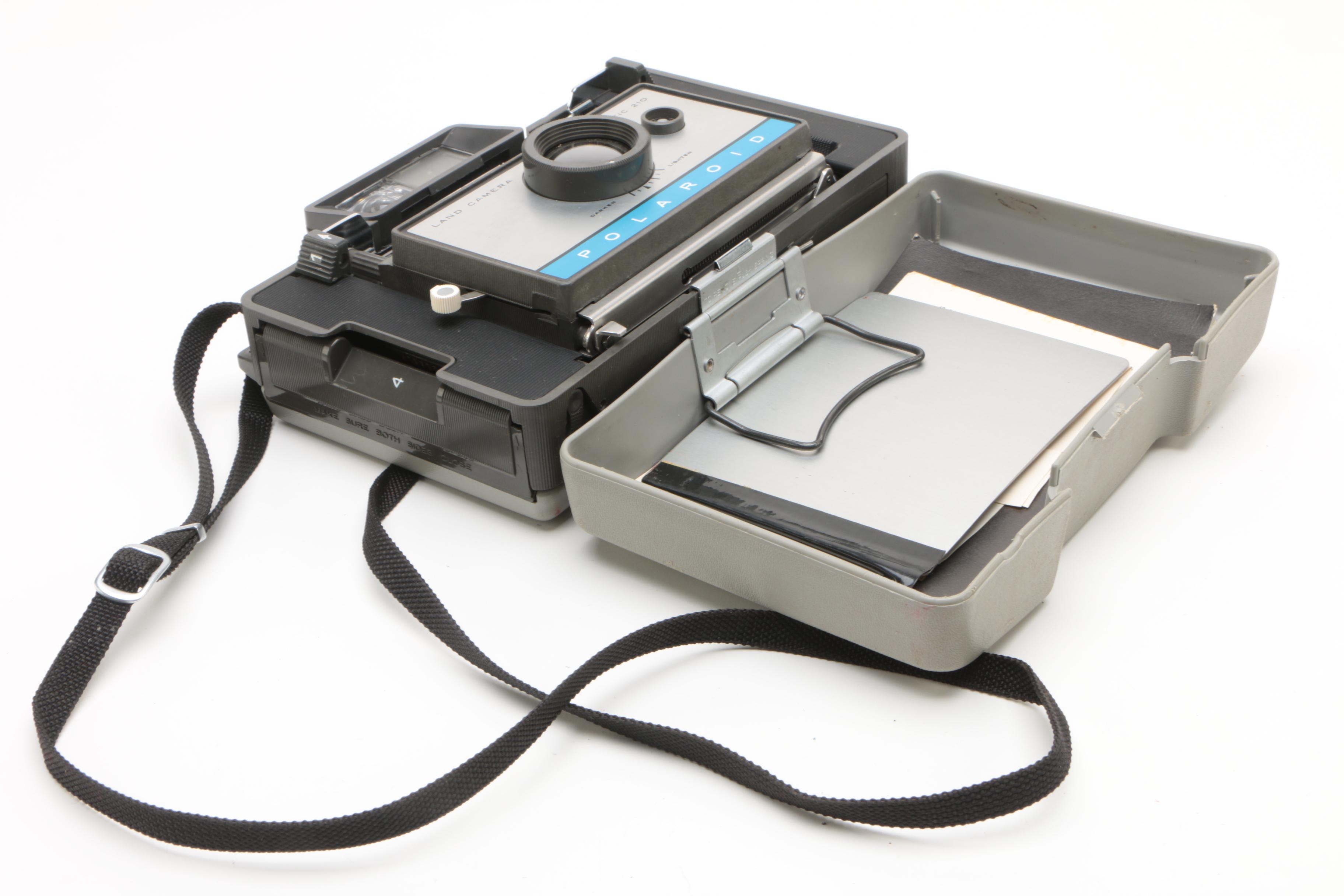 Vintage Polaroid Land Cameras and Accessories with Kodak Brownie Box Camera