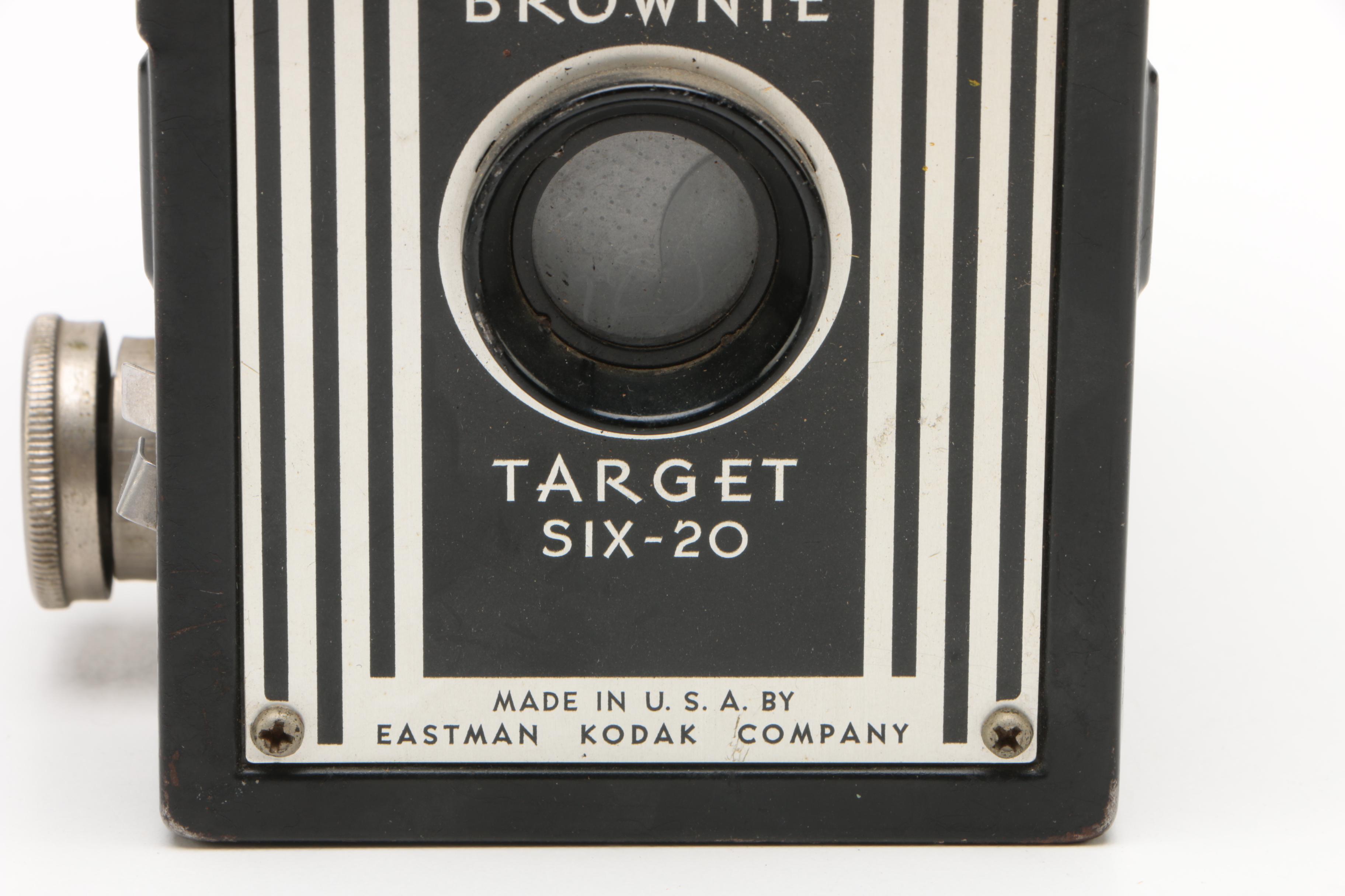 Vintage Polaroid Land Cameras and Accessories with Kodak Brownie Box Camera