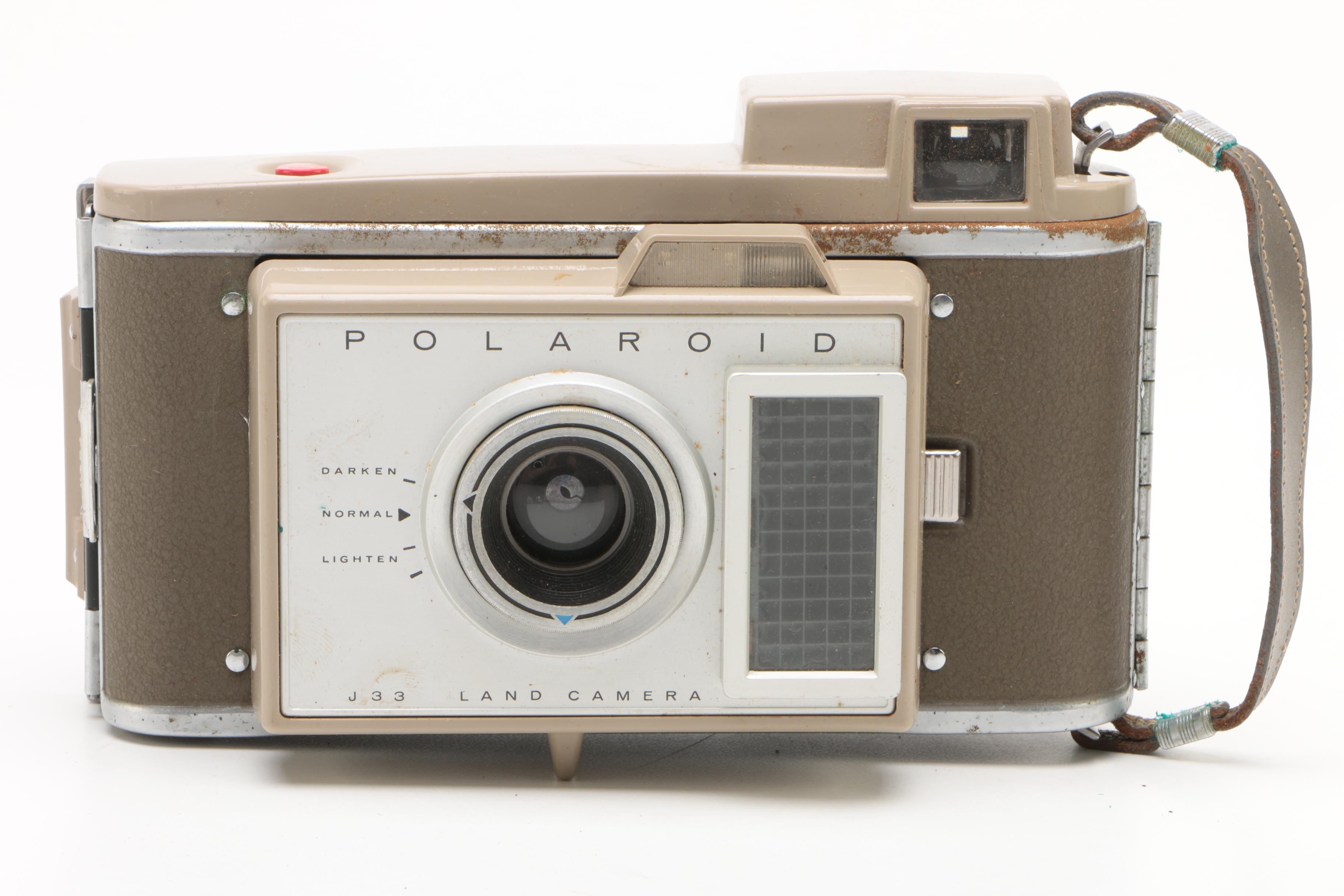 Vintage Polaroid Land Cameras and Accessories with Kodak Brownie Box Camera