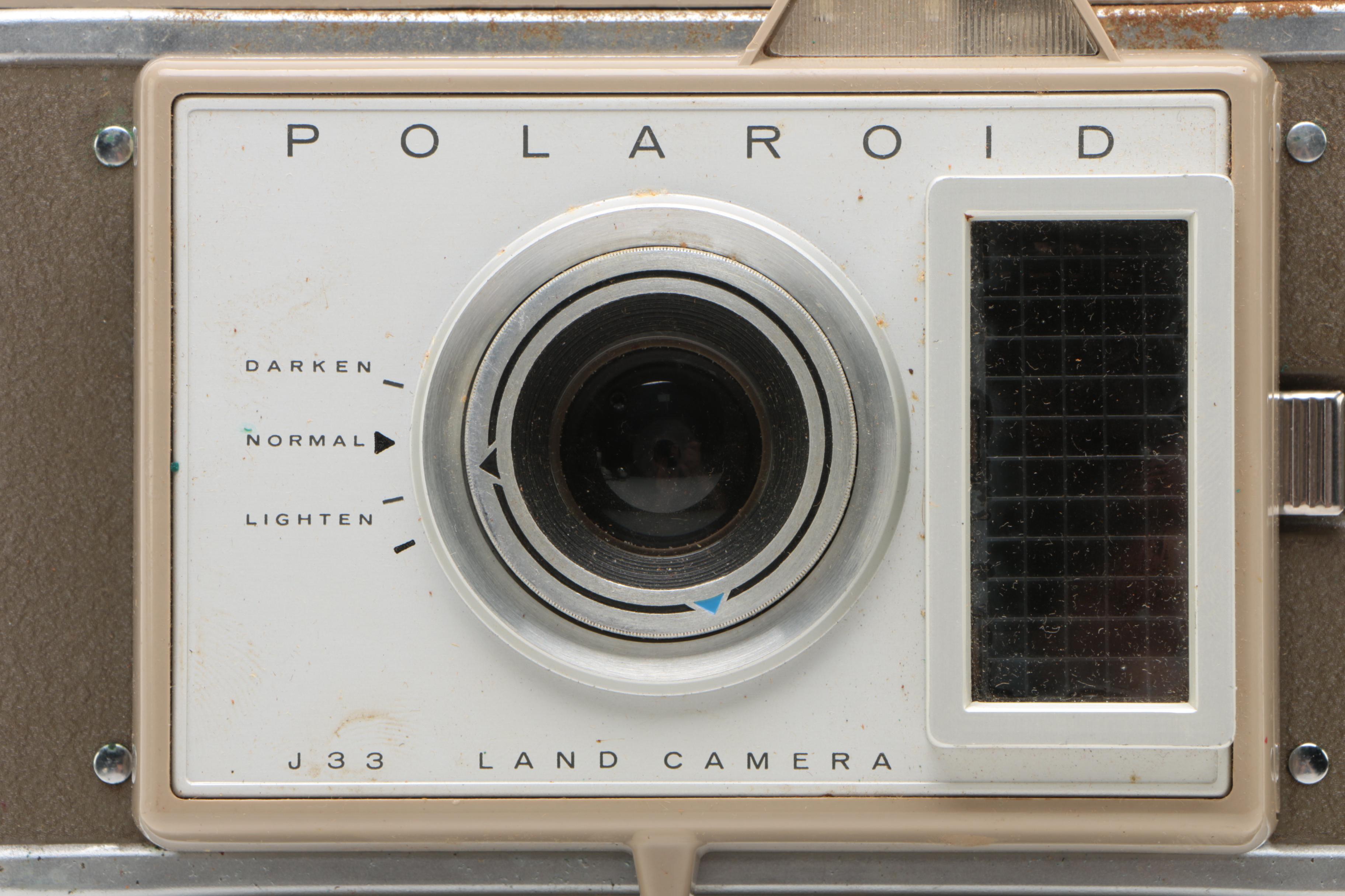 Vintage Polaroid Land Cameras and Accessories with Kodak Brownie Box Camera