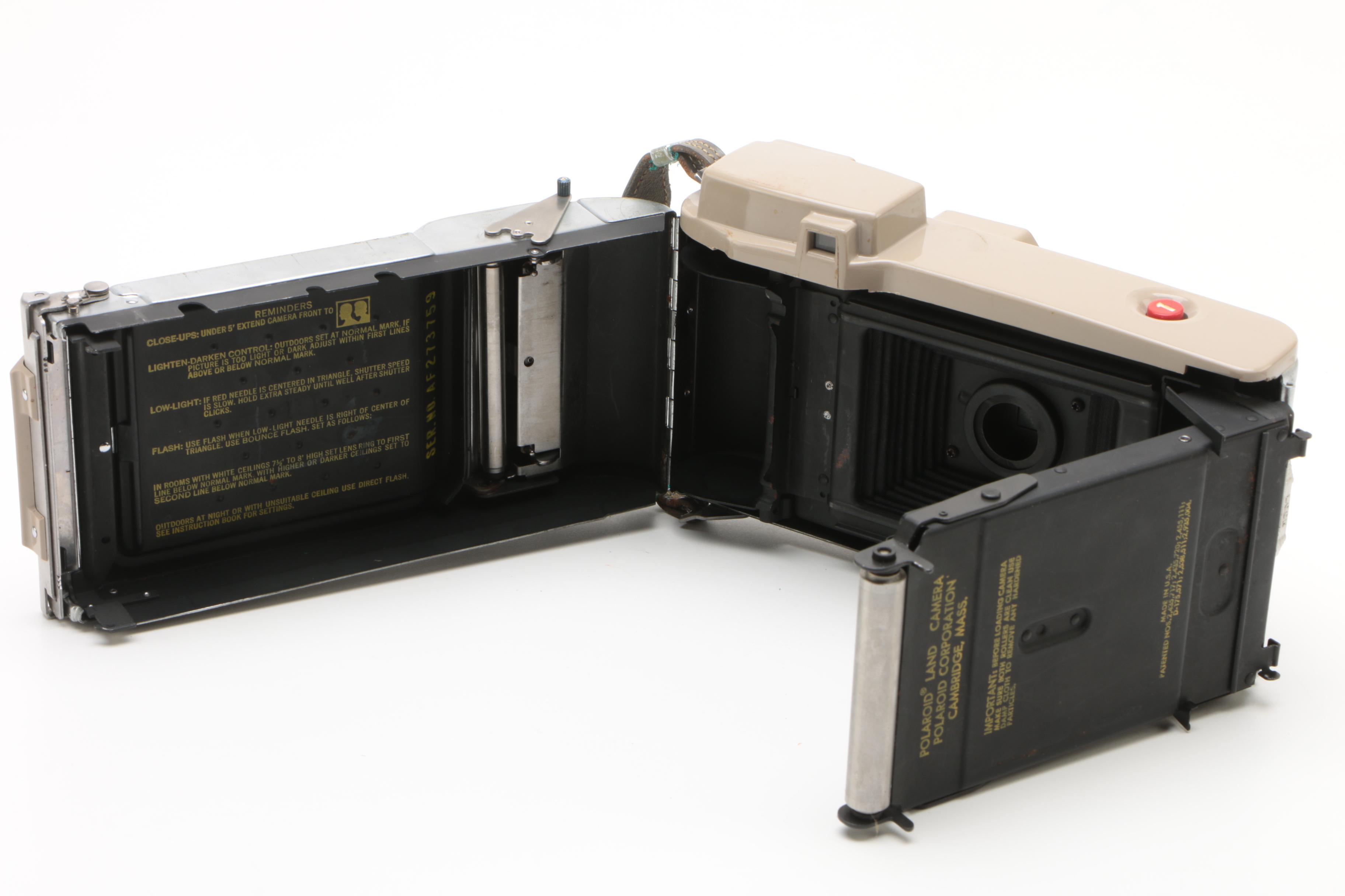 Vintage Polaroid Land Cameras and Accessories with Kodak Brownie Box Camera