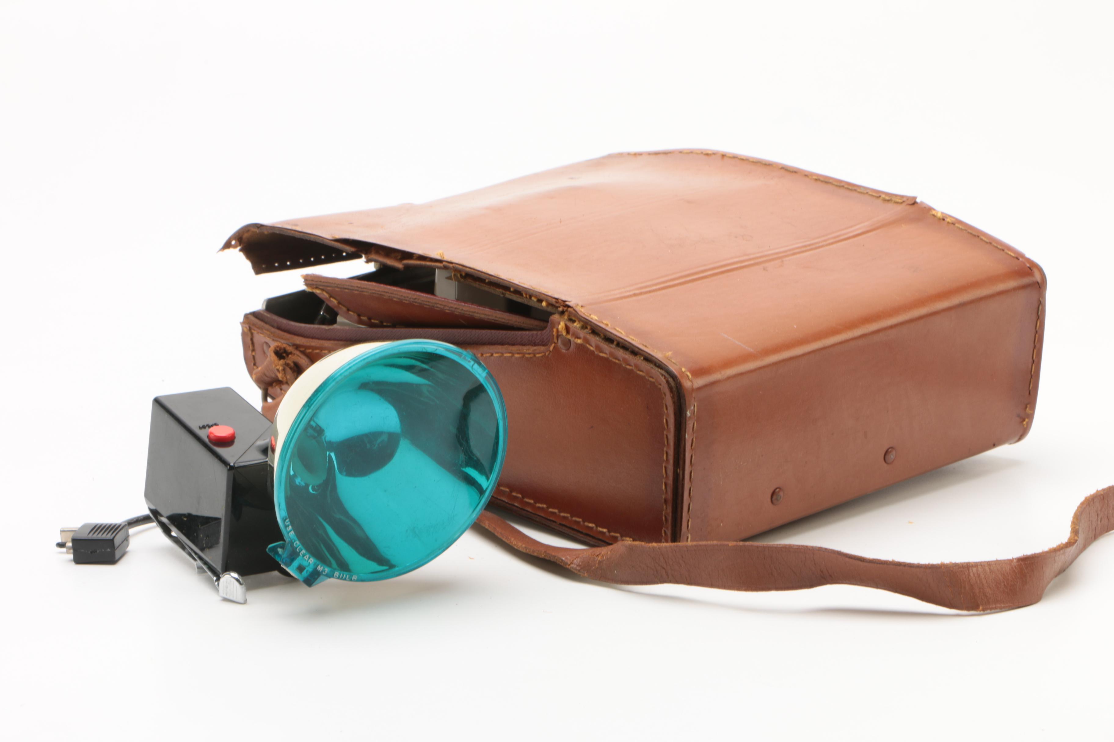 Vintage Polaroid Land Cameras and Accessories with Kodak Brownie Box Camera