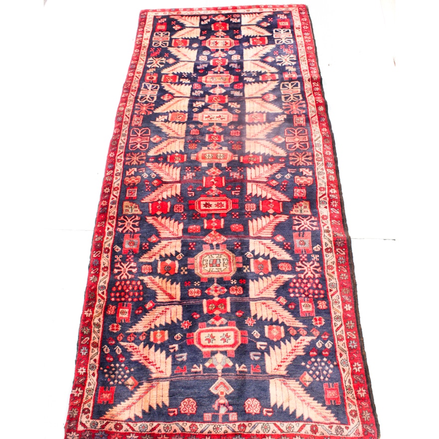 4' x 9'6 Vintage Hand-Knotted Persian Viss Heriz Rug