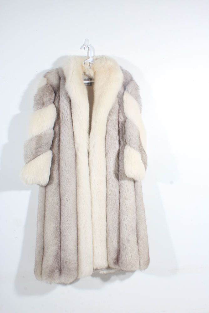 Vintage Saga Furs Two-Tone Blue Fox Fur Coat