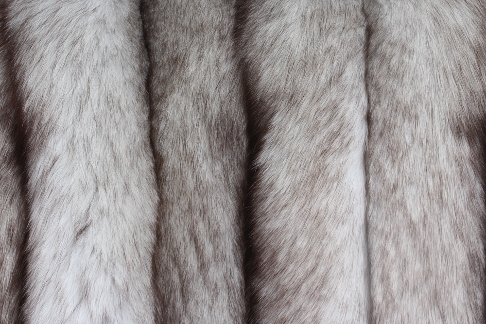 Vintage Saga Furs Two-Tone Blue Fox Fur Coat