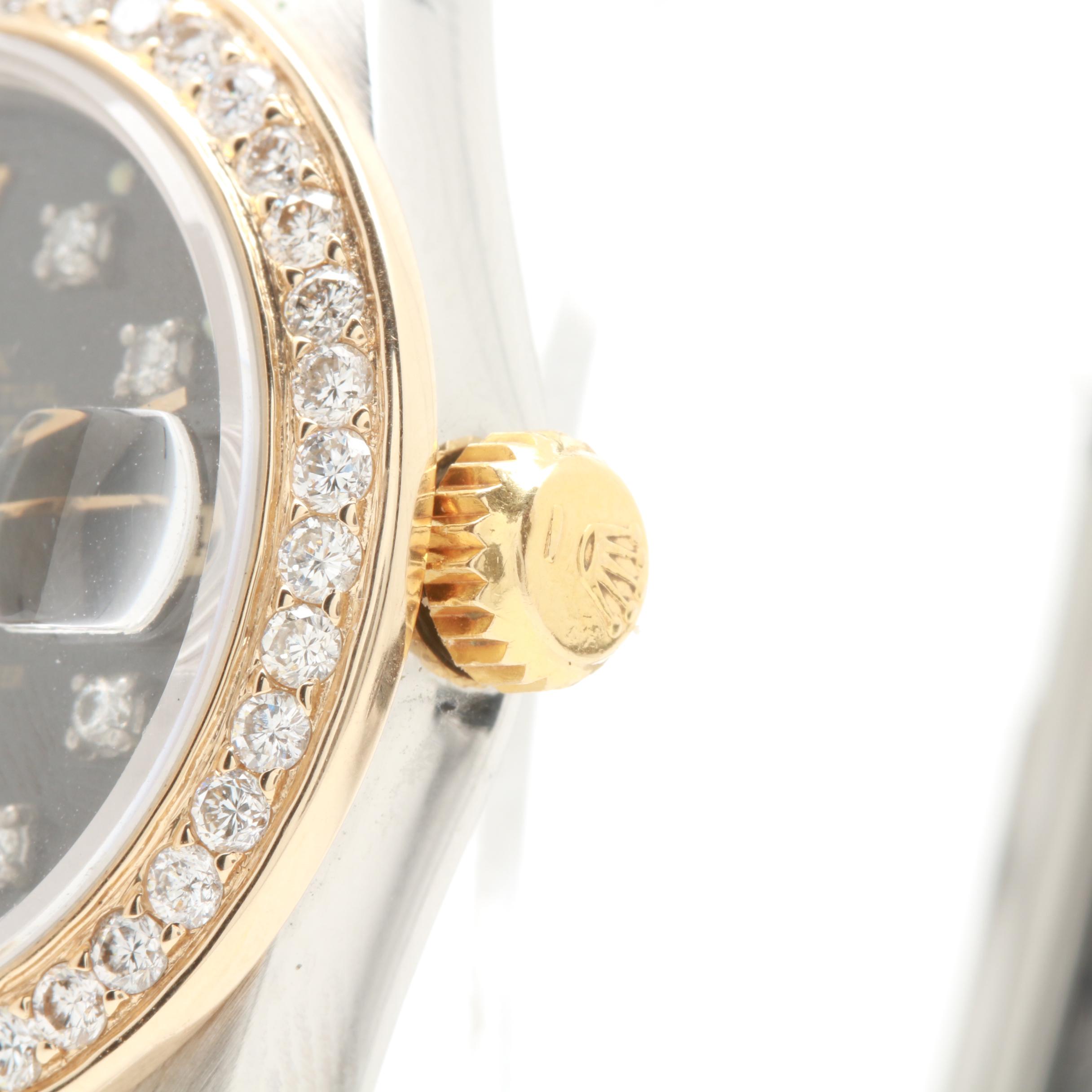 Circa 1986 Rolex Stainless Steel and 18K Yellow Gold 1.04 CTW Diamond Watch