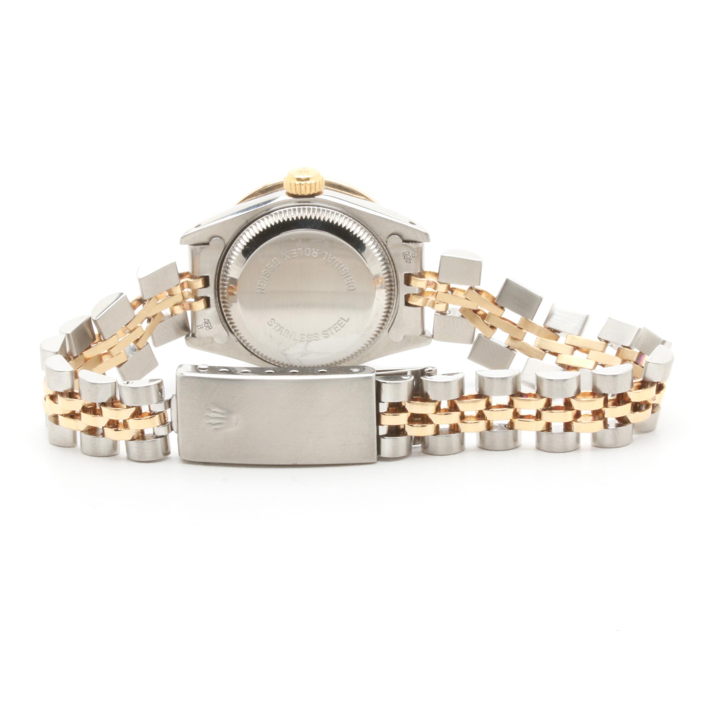 Circa 1986 Rolex Stainless Steel and 18K Yellow Gold 1.04 CTW Diamond Watch