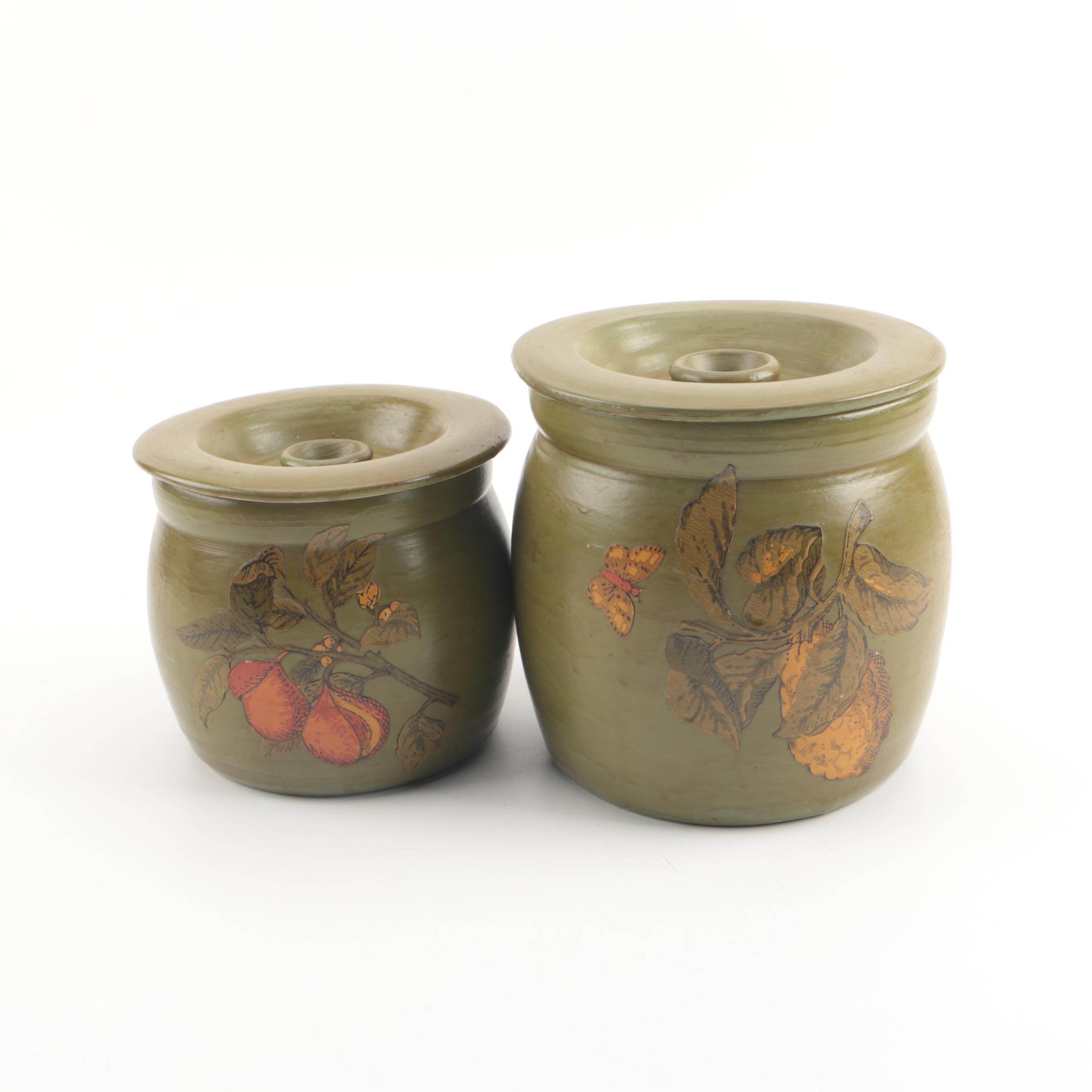 Vintage Stoneware Kitchen Canisters