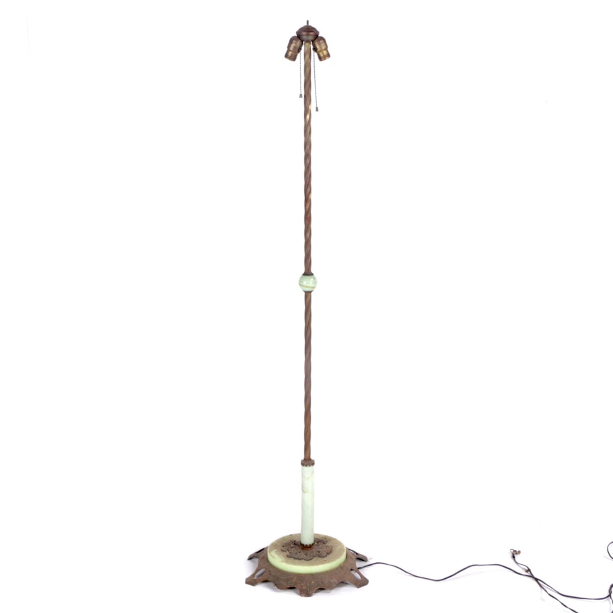 Vintage Iron and Glass Floor Lamp