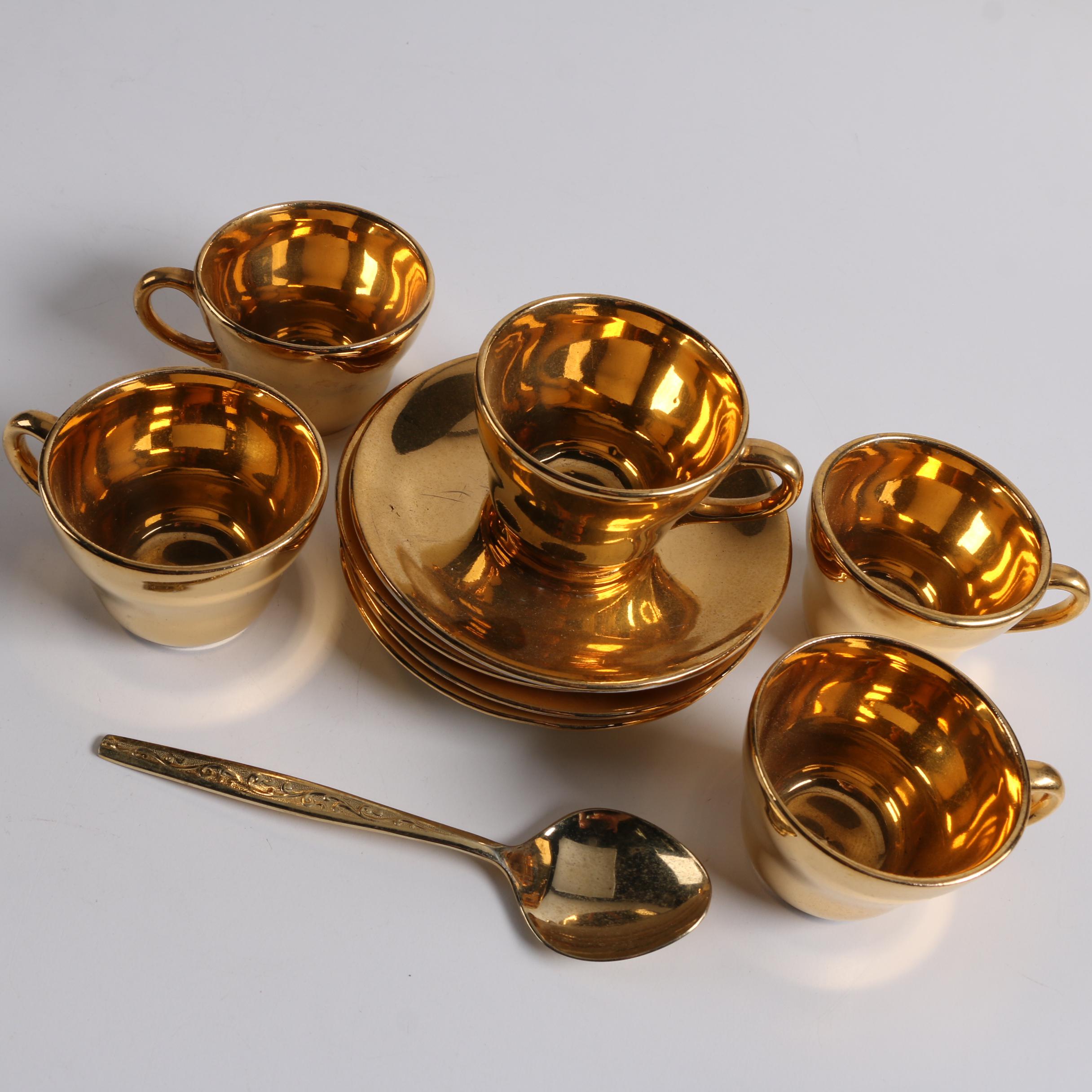 Vintage Atlas "Satin Gold" 22 K Gold Plated China Tea Service