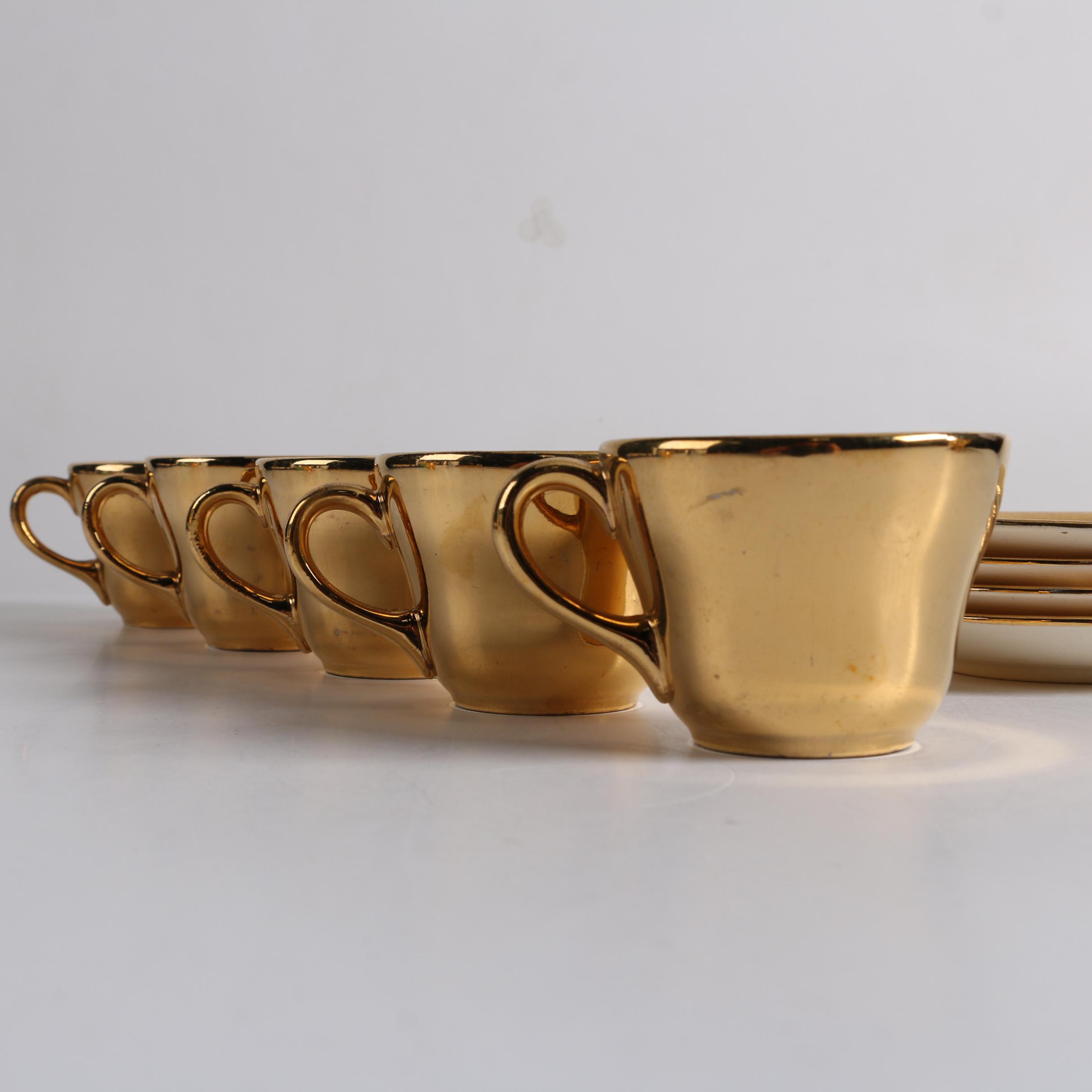 Vintage Atlas "Satin Gold" 22 K Gold Plated China Tea Service