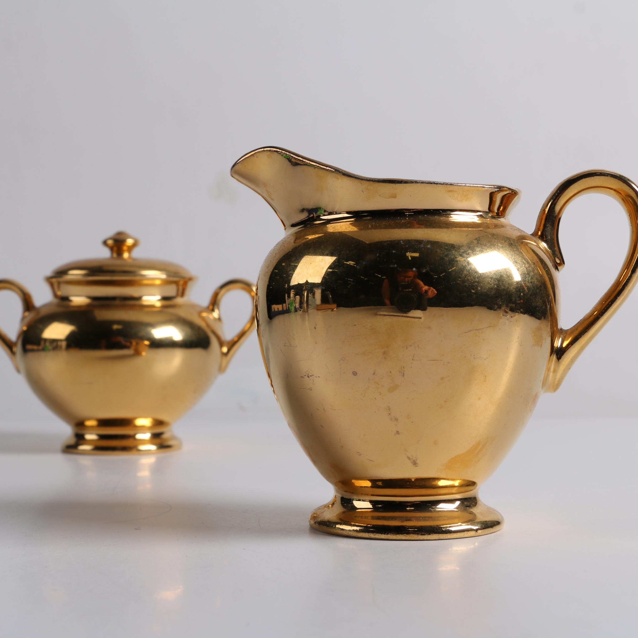 Vintage Atlas "Satin Gold" 22 K Gold Plated China Tea Service