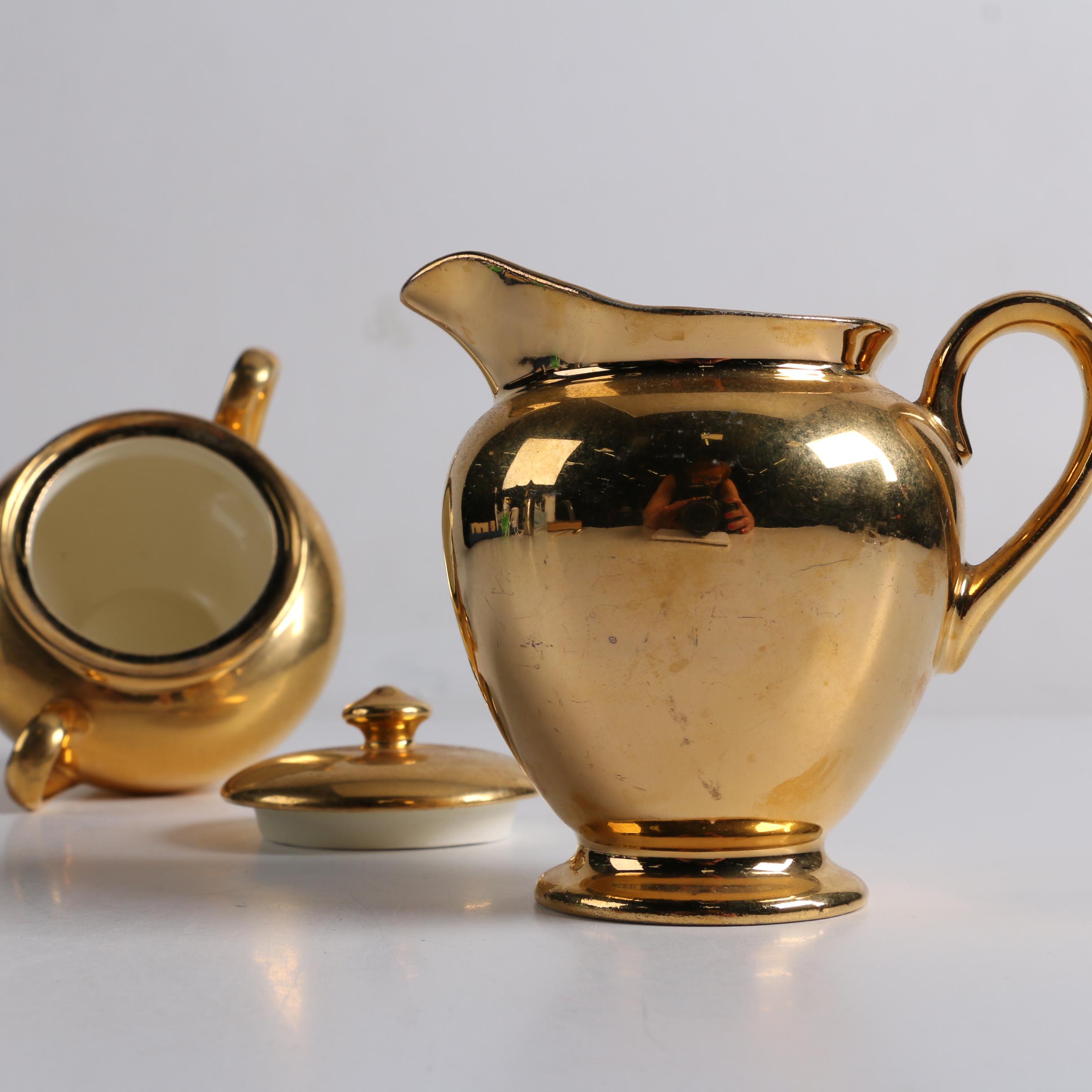 Vintage Atlas "Satin Gold" 22 K Gold Plated China Tea Service