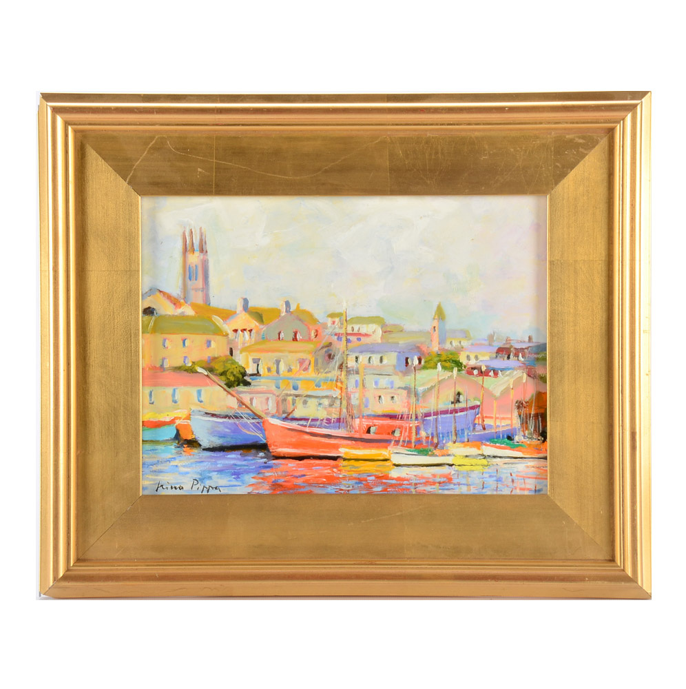 Nino Pippa Impressionist Oil Painting on Board "Penzance Mid-Summer"