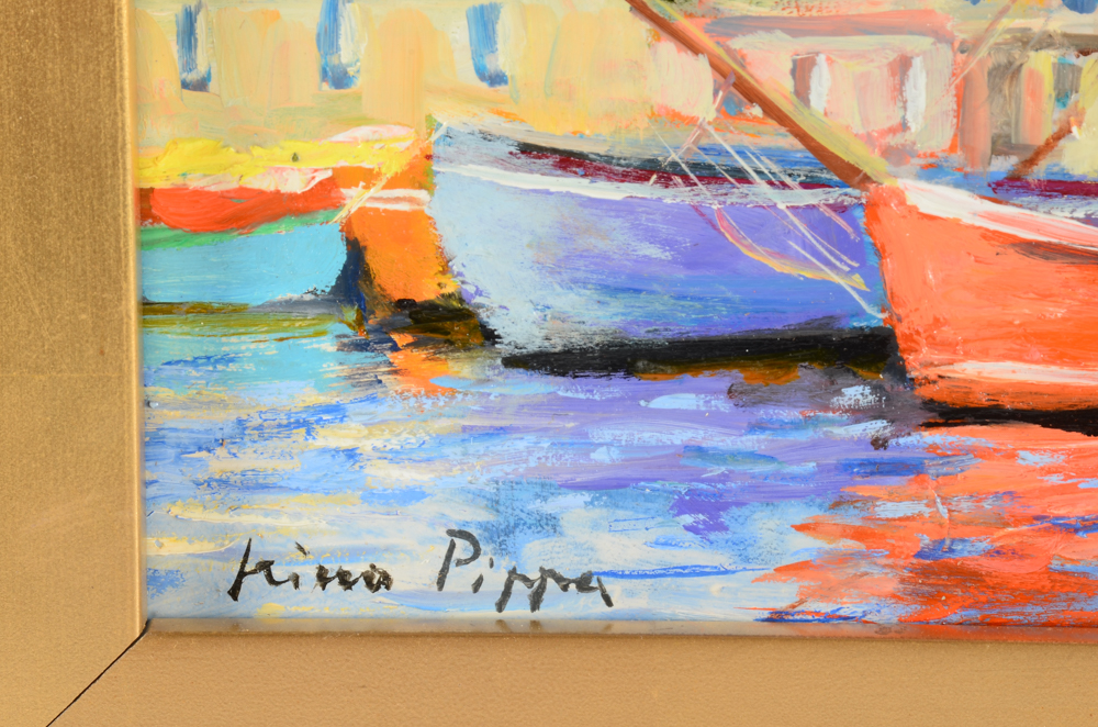 Nino Pippa Impressionist Oil Painting on Board "Penzance Mid-Summer"