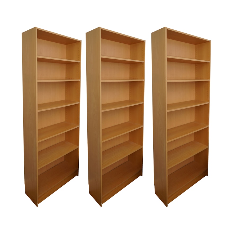 Three Bookcases with Adjustable Shelving
