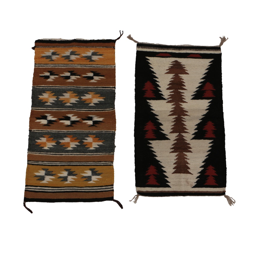 Vintage Handwoven Navajo Wool Accent Rugs