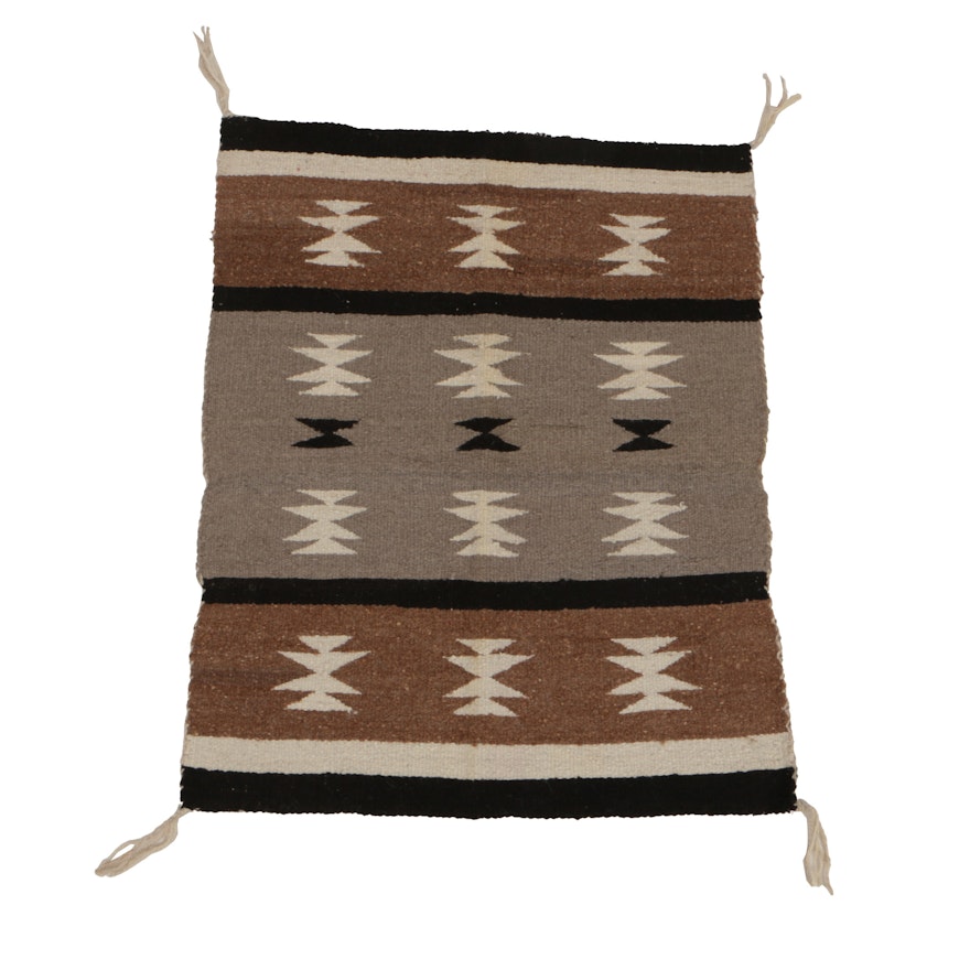 Handwoven Navajo Rug in the Two Grey Hills Style