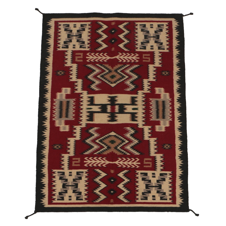 Handwoven Native American-Style Wool Accent Rug