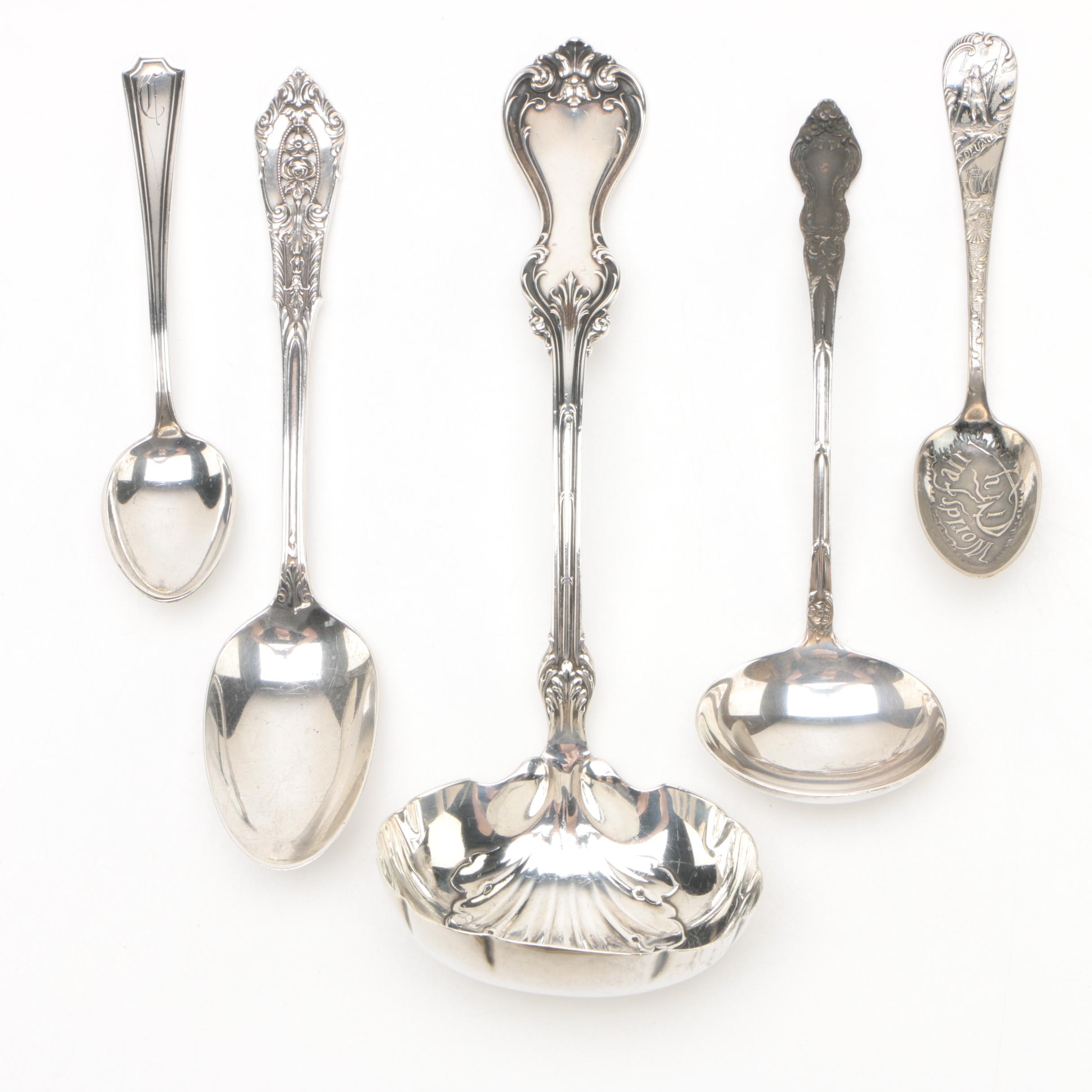 Revere Silversmiths Weighted Sterling Candlestick with Sterling Flatware