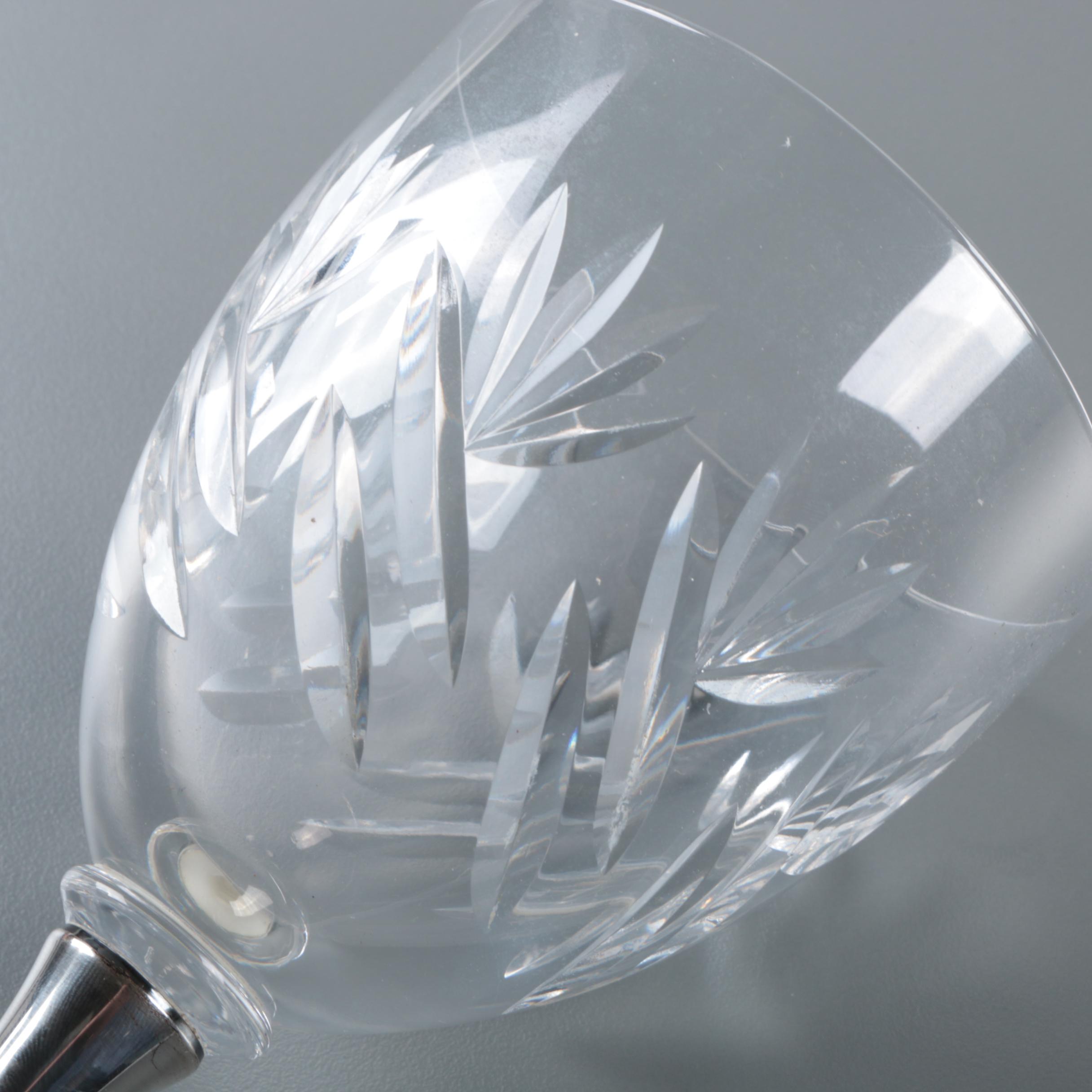 Vintage Gorham Crystal and Weighted Sterling Silver Water Goblets