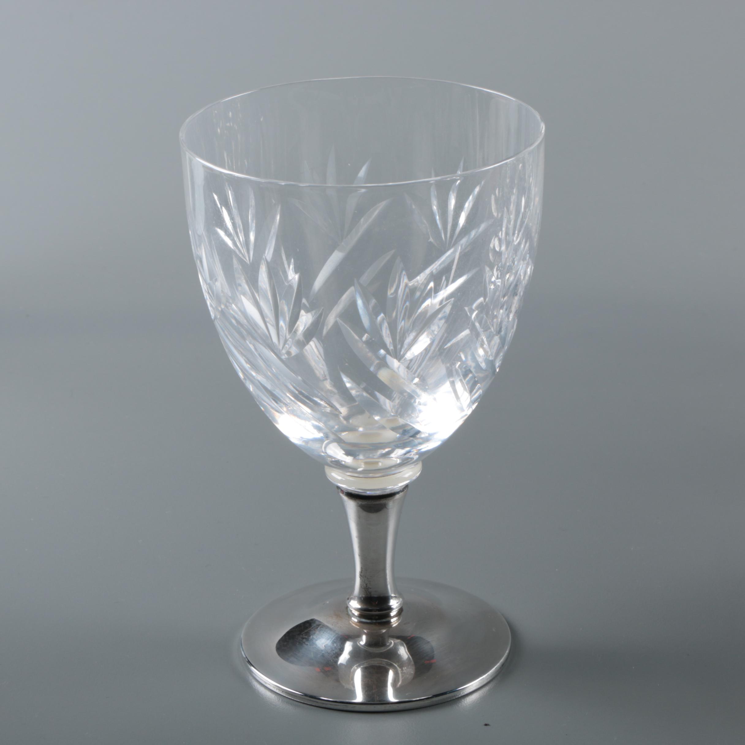 Vintage Gorham Crystal and Weighted Sterling Silver Water Goblets