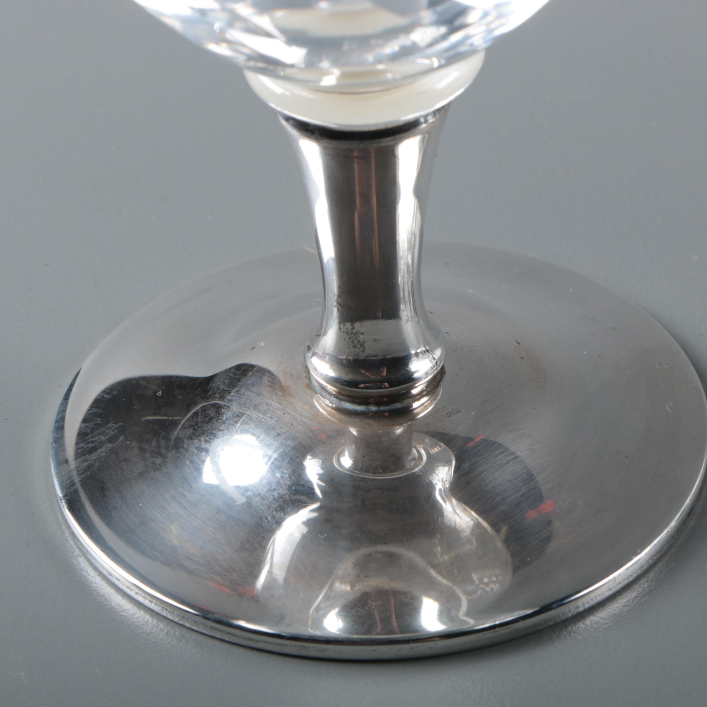 Vintage Gorham Crystal and Weighted Sterling Silver Water Goblets