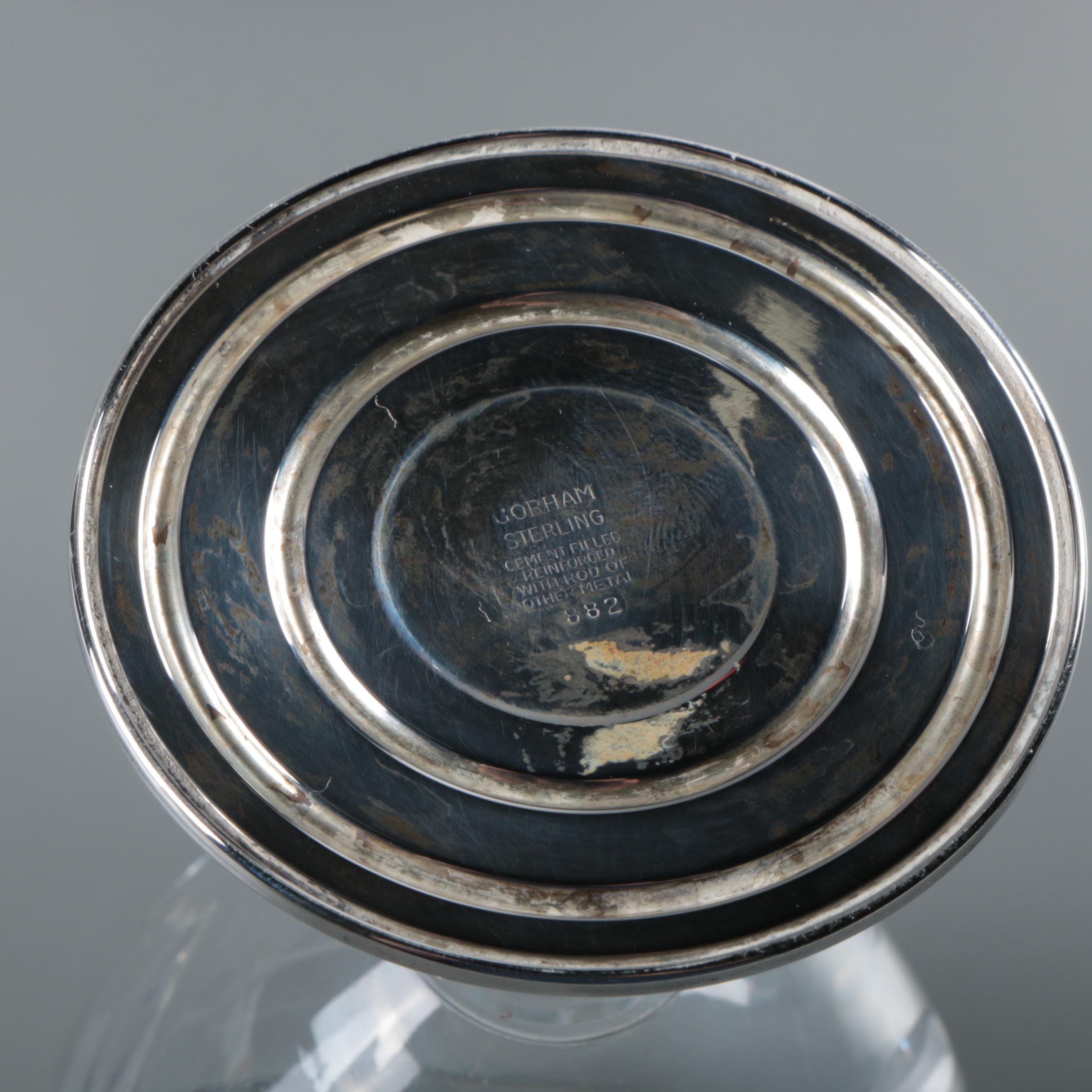 Vintage Gorham Crystal and Weighted Sterling Silver Water Goblets