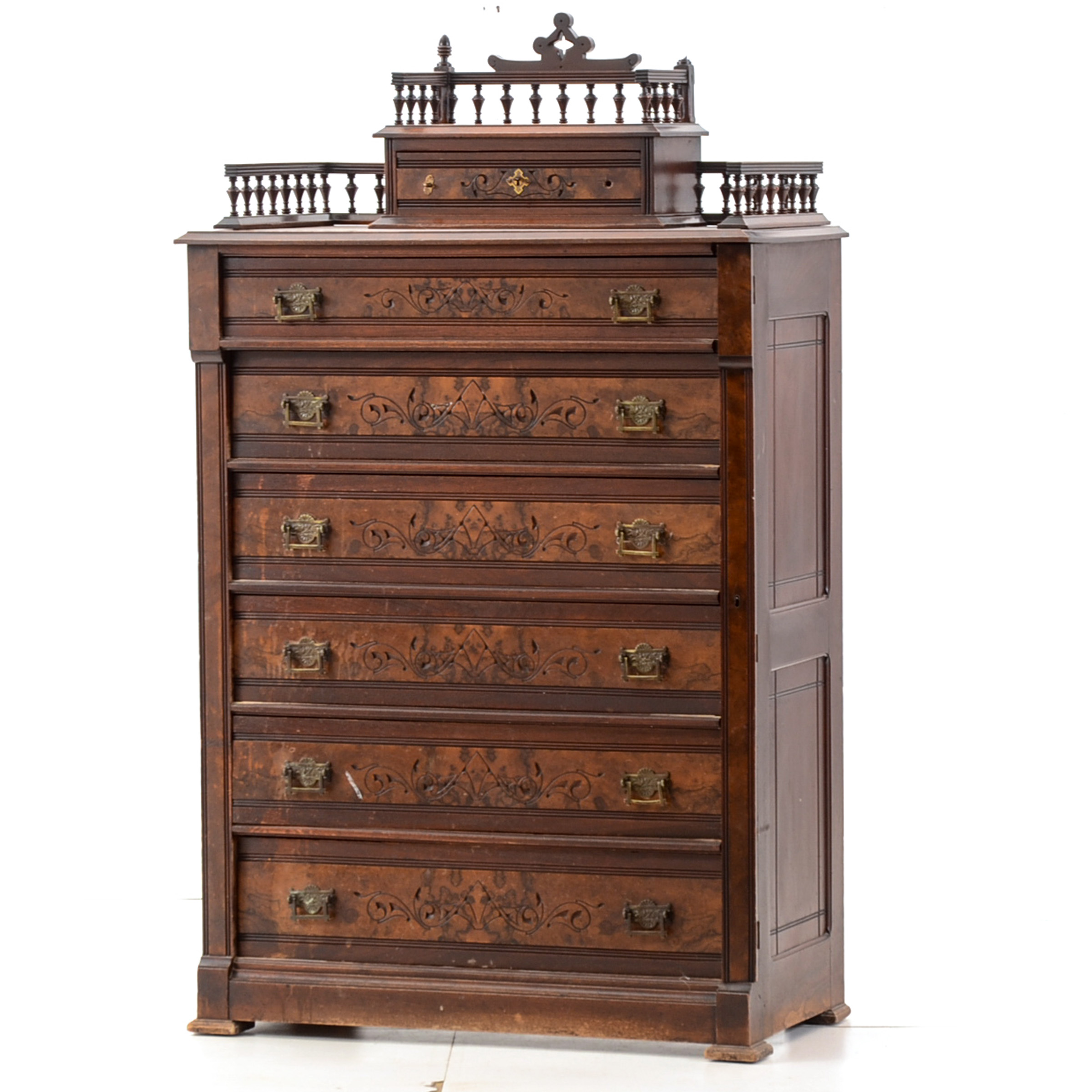 Antique Eastlake Style Chest of Drawers with Lock Bar